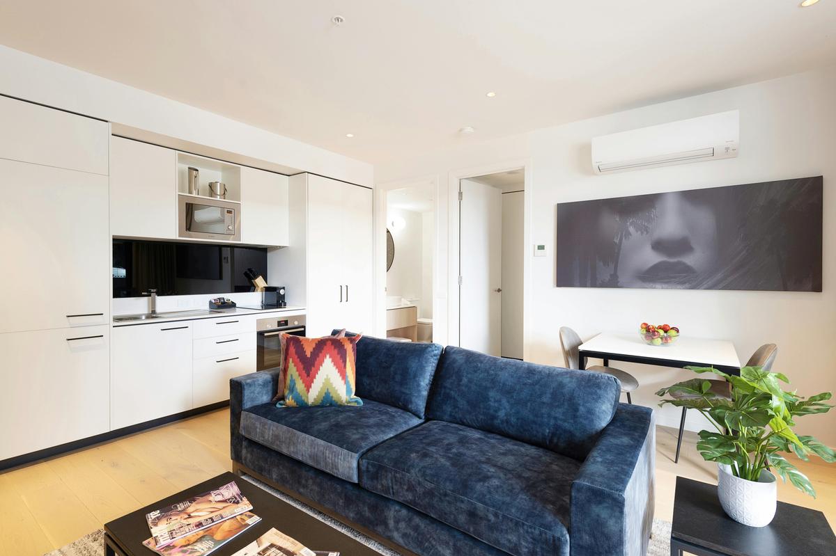 One Bedroom Bellerine Living and Kitchen