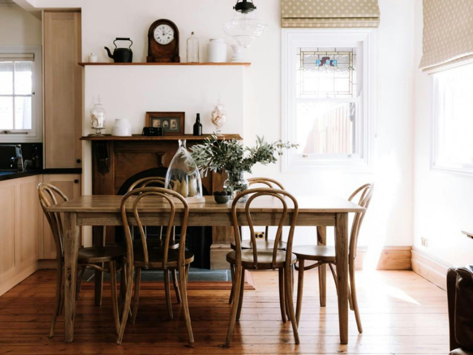 Open plan kitchen and dining areas