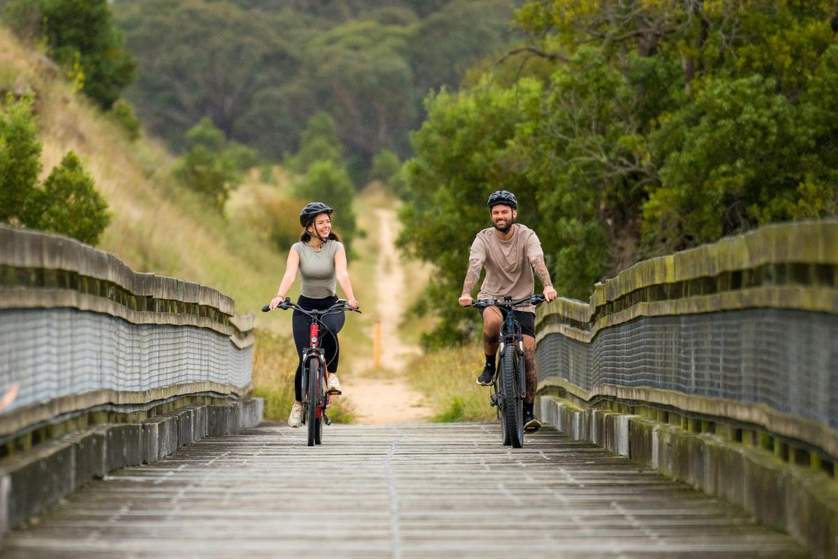 Cyclists on Nimons Bridge