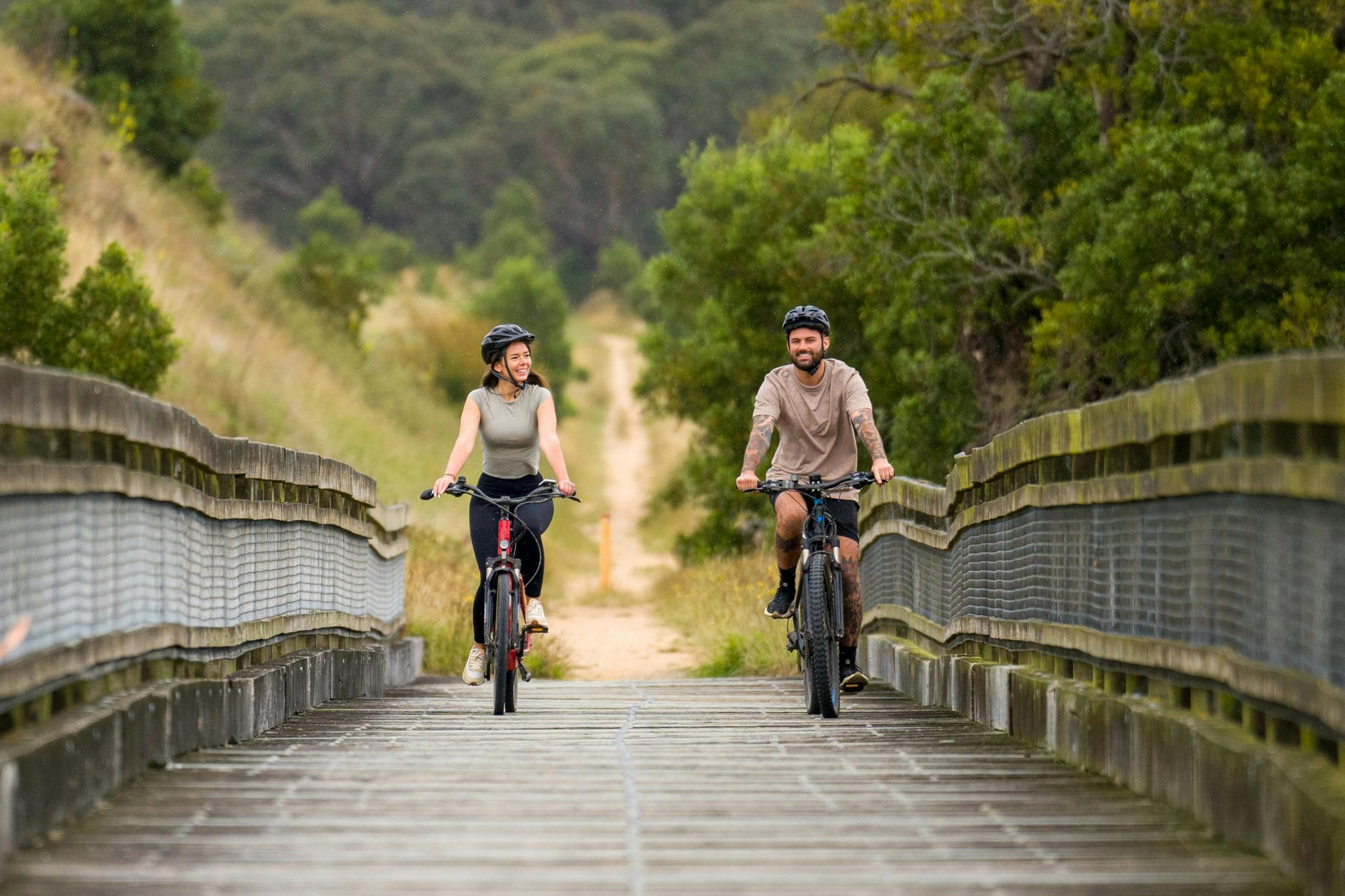Cyclists on Nimons Bridge