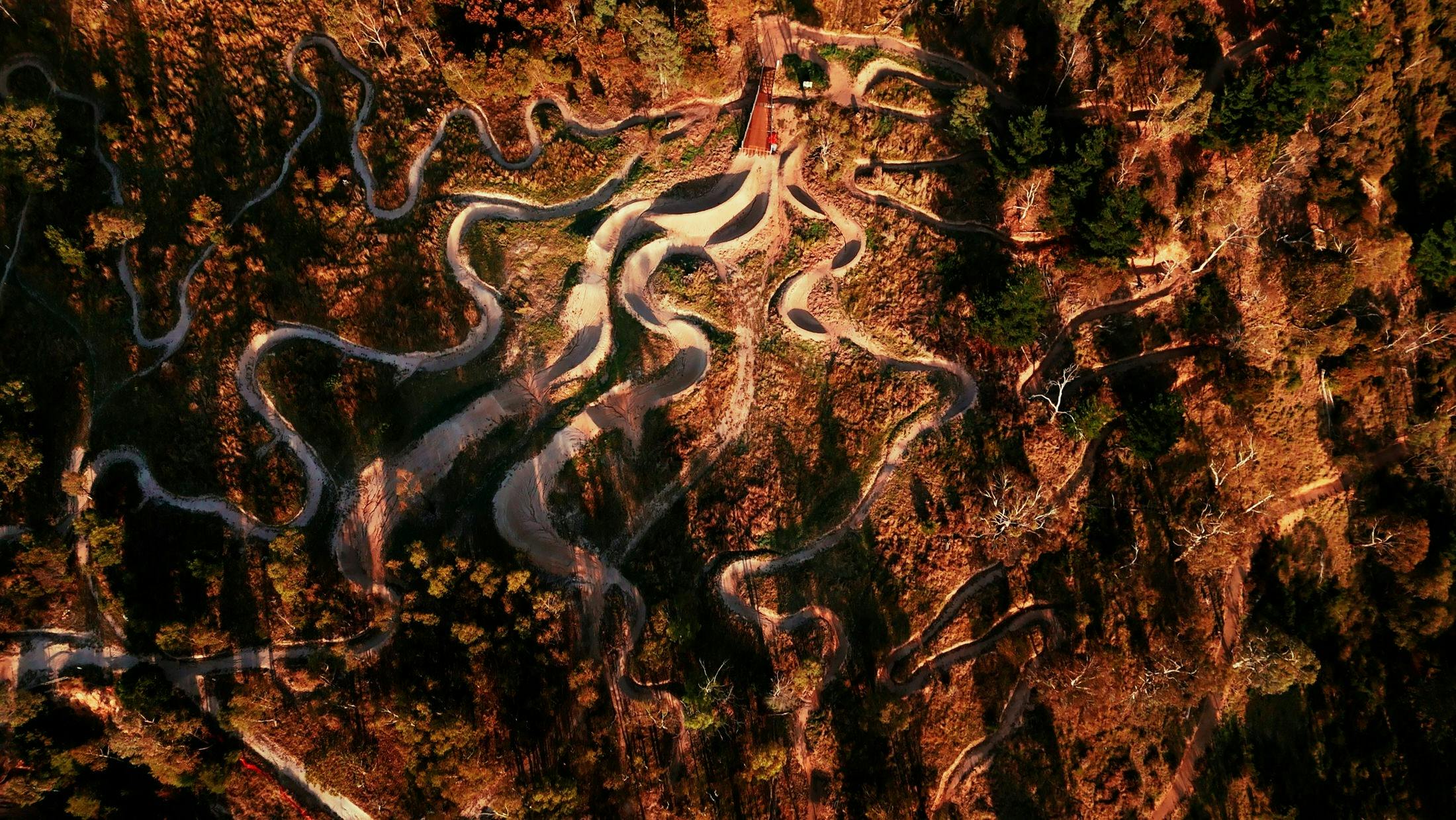 A birds eye view  of the Omeo MTB Park