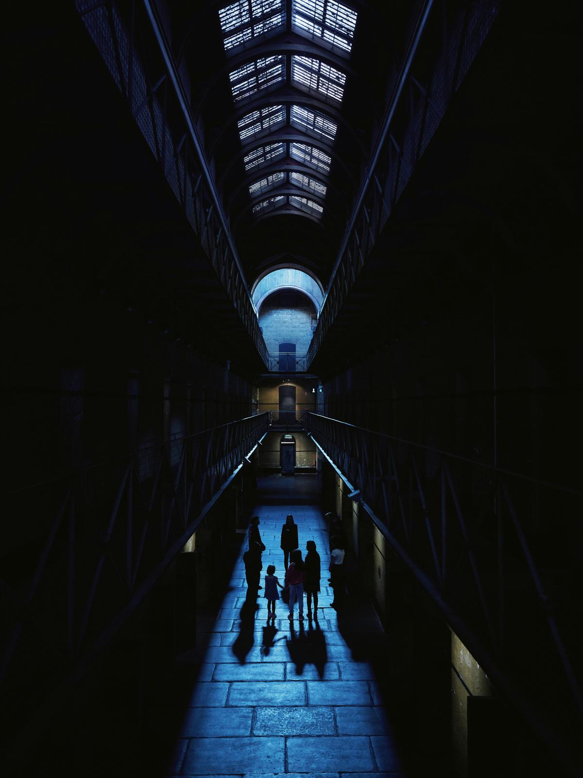 Inside the gaol at night