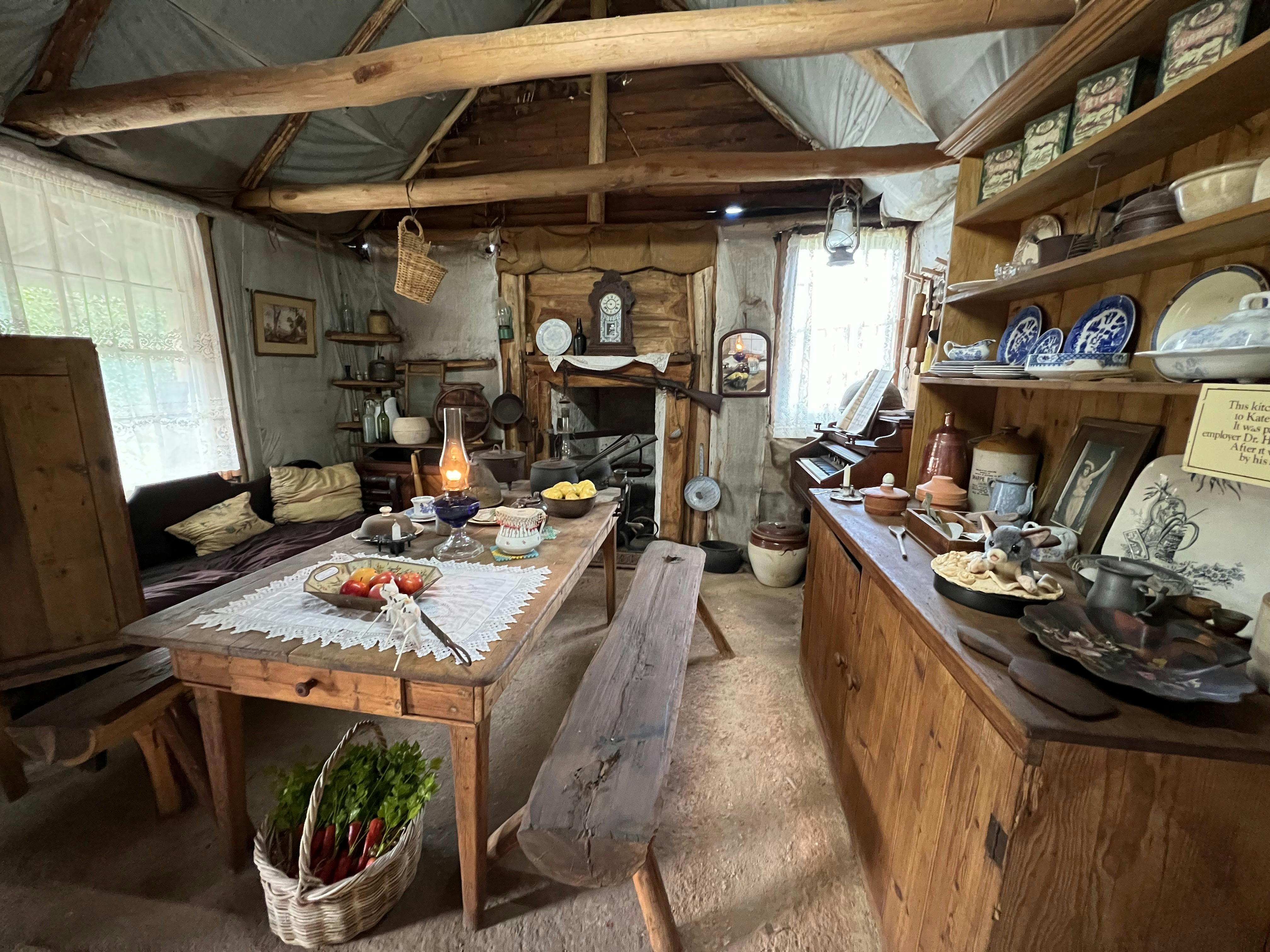 Kitchen inside replica homestead
