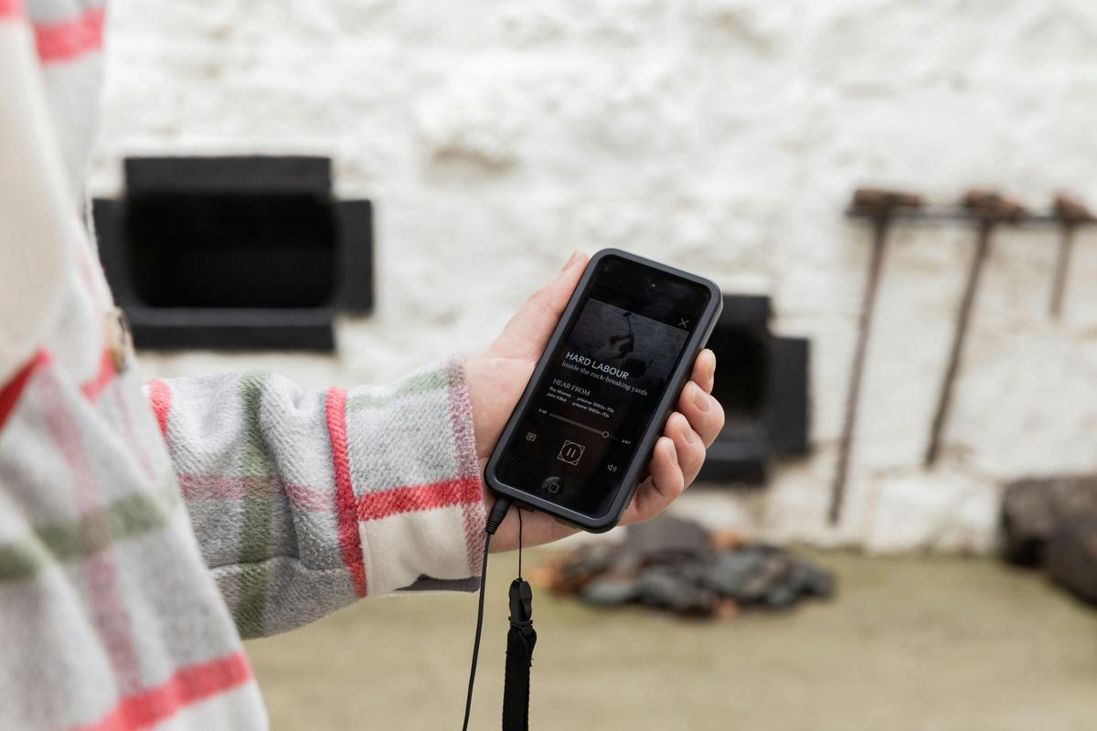 Audio guide in Rock braking yard