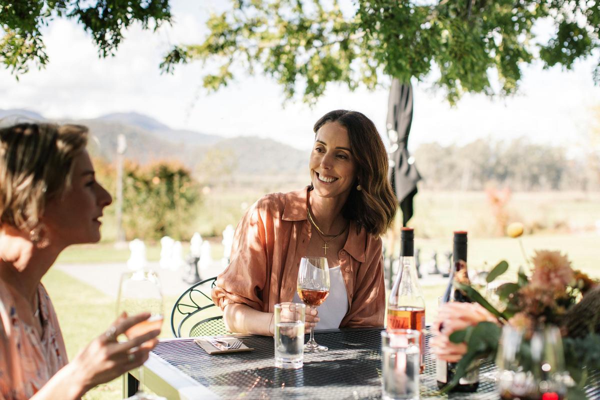 Relaxing in the Cellar Door grounds