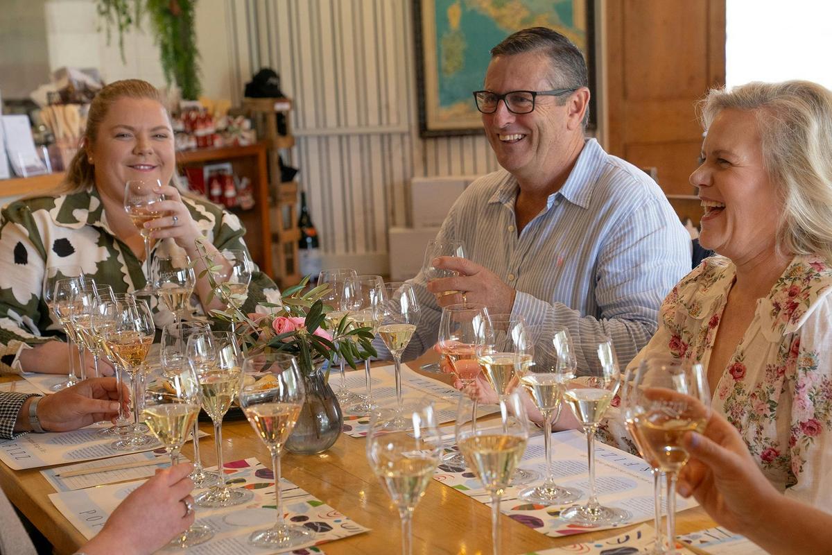 Group enjoying Pizzini Sparling Italians high tea experience