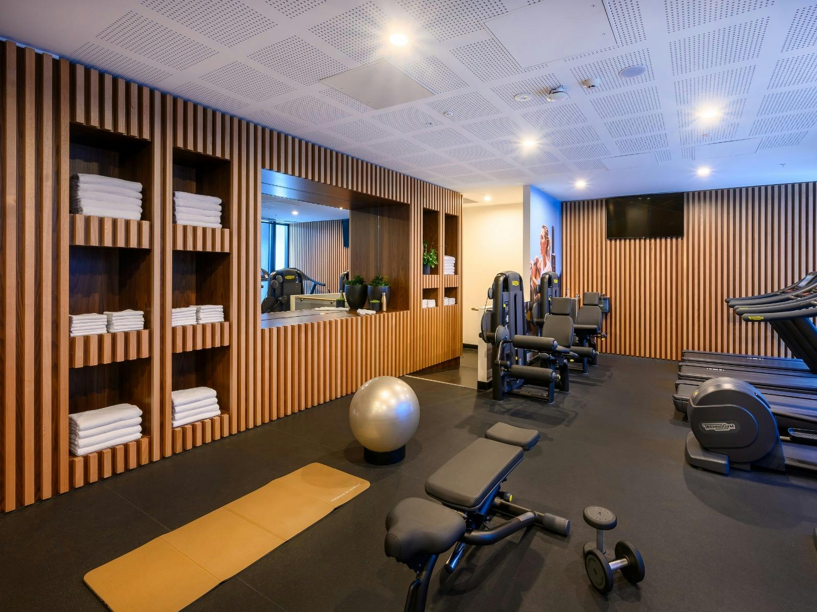 Fully equipped fitness centre for hotel guests