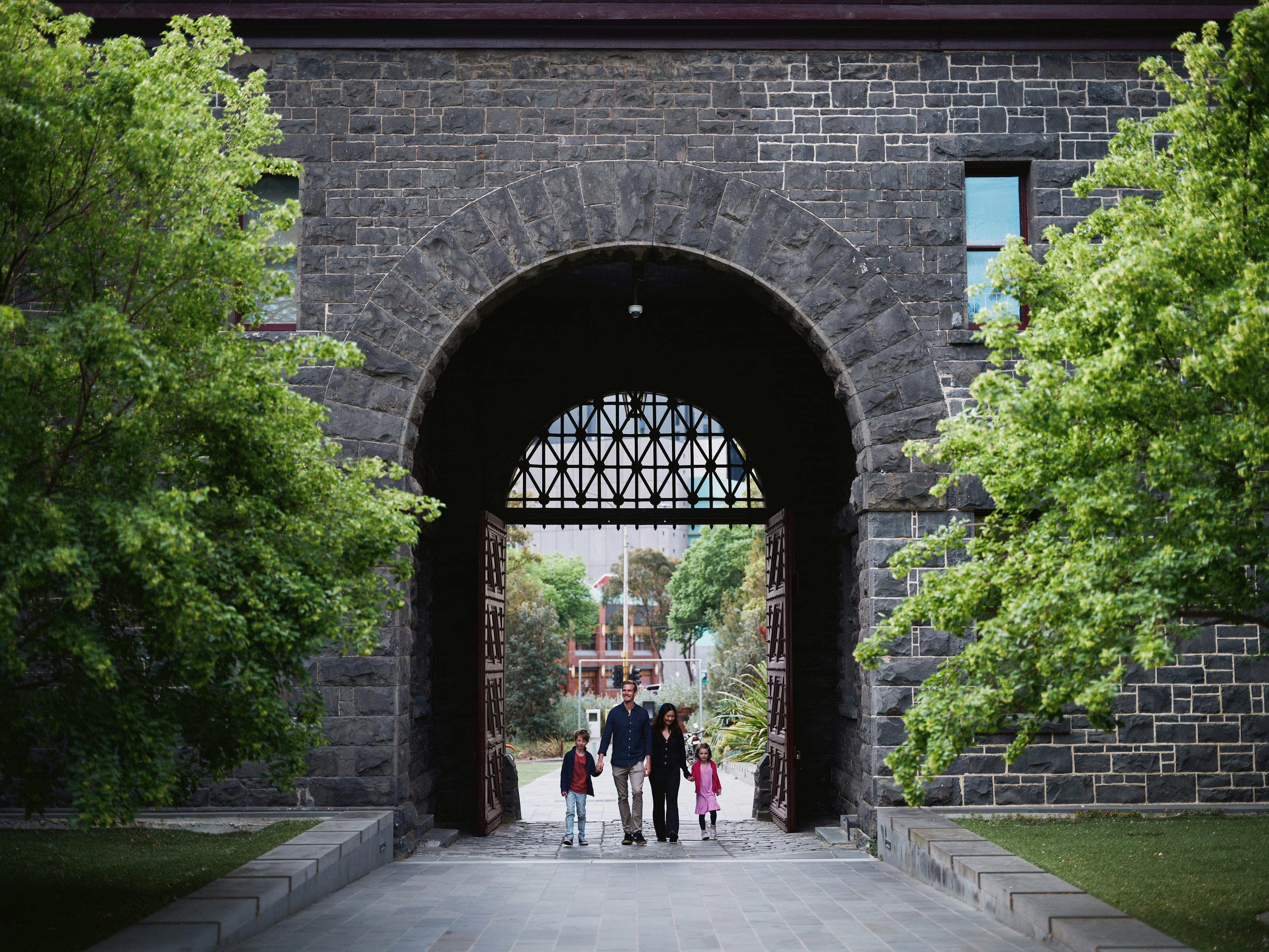 Family in the Grounds of Old Melbourne Gaol