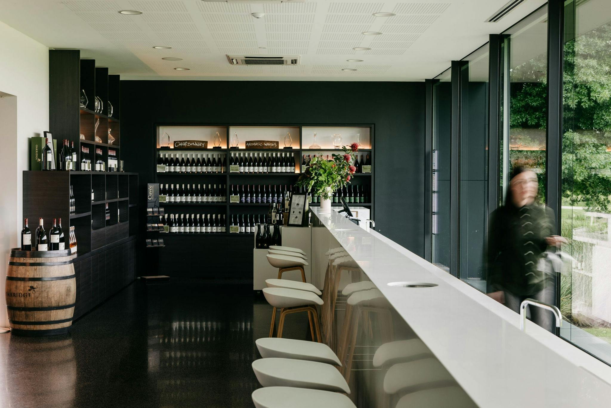 AN interior view of the Oakridge cellar door