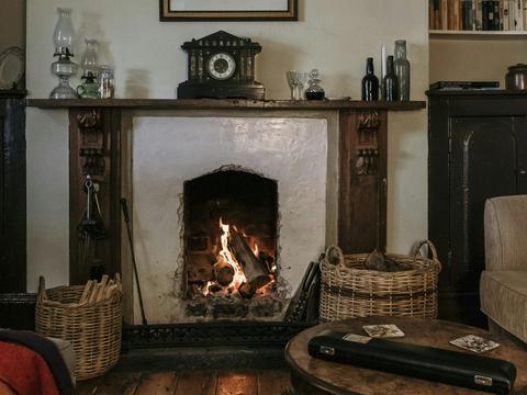 cozy evening by the fire