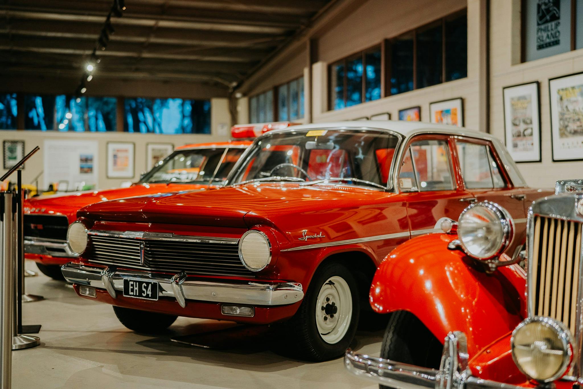 History of Motorsport vintage car display