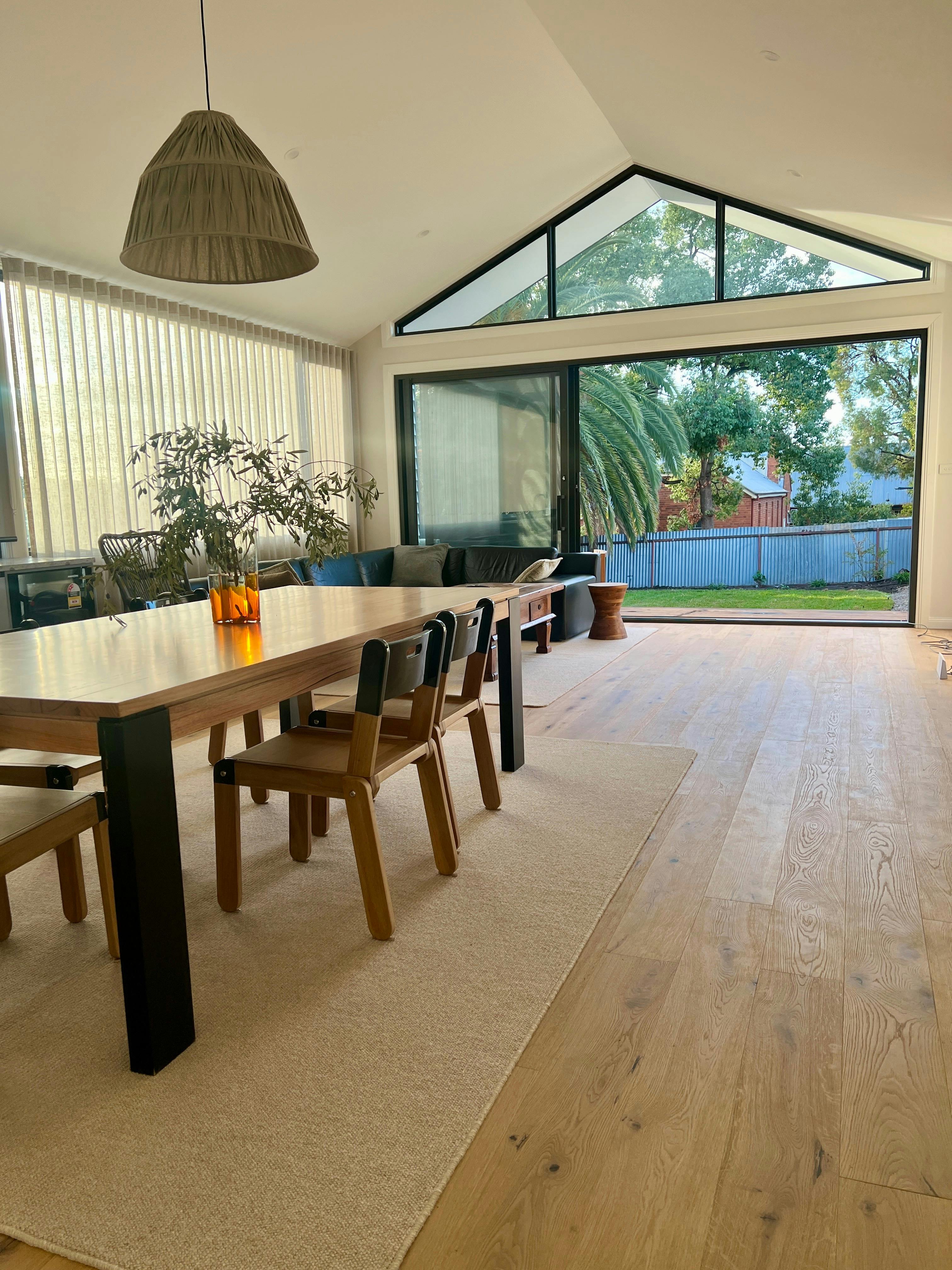 Open plan dining and living room
