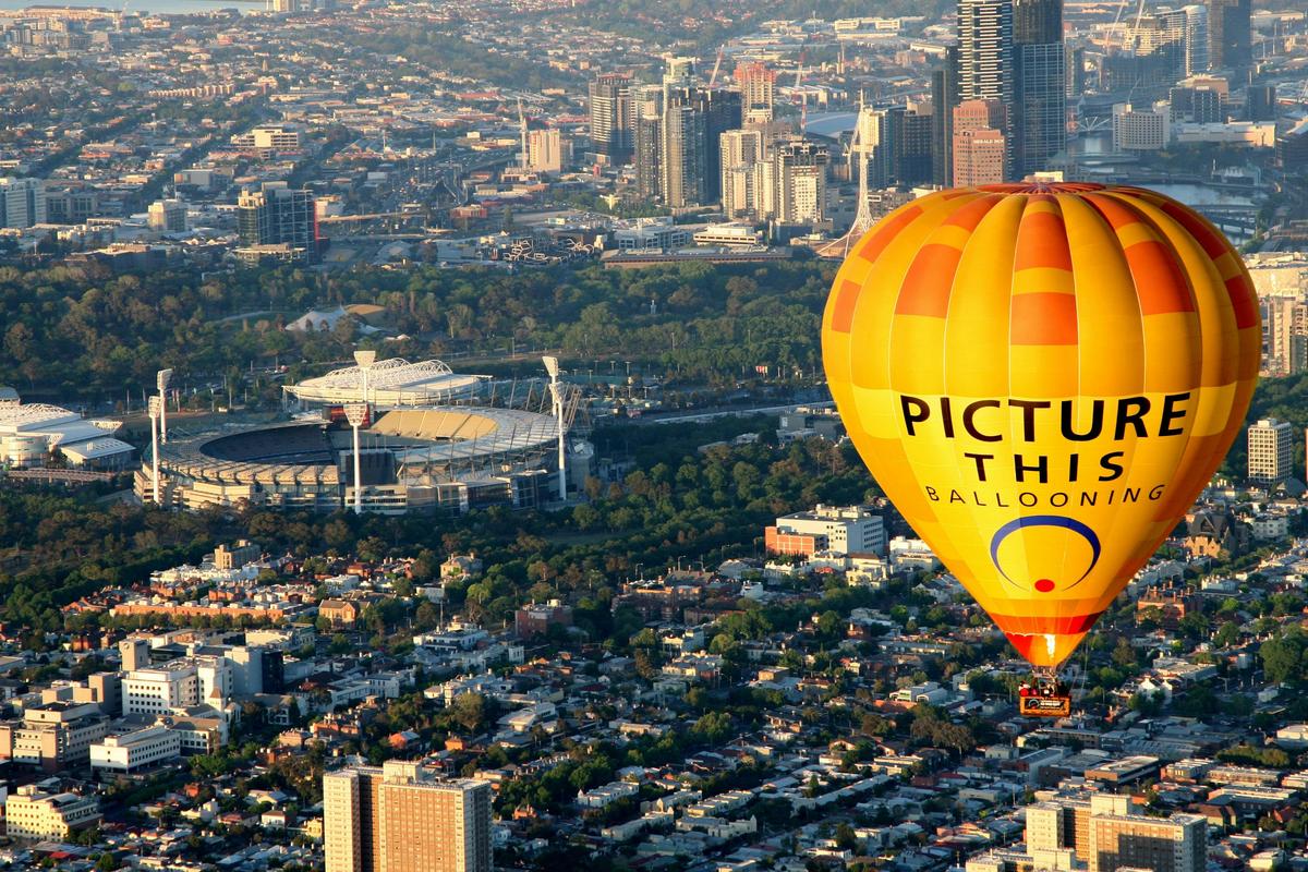 Flying over Melbourne