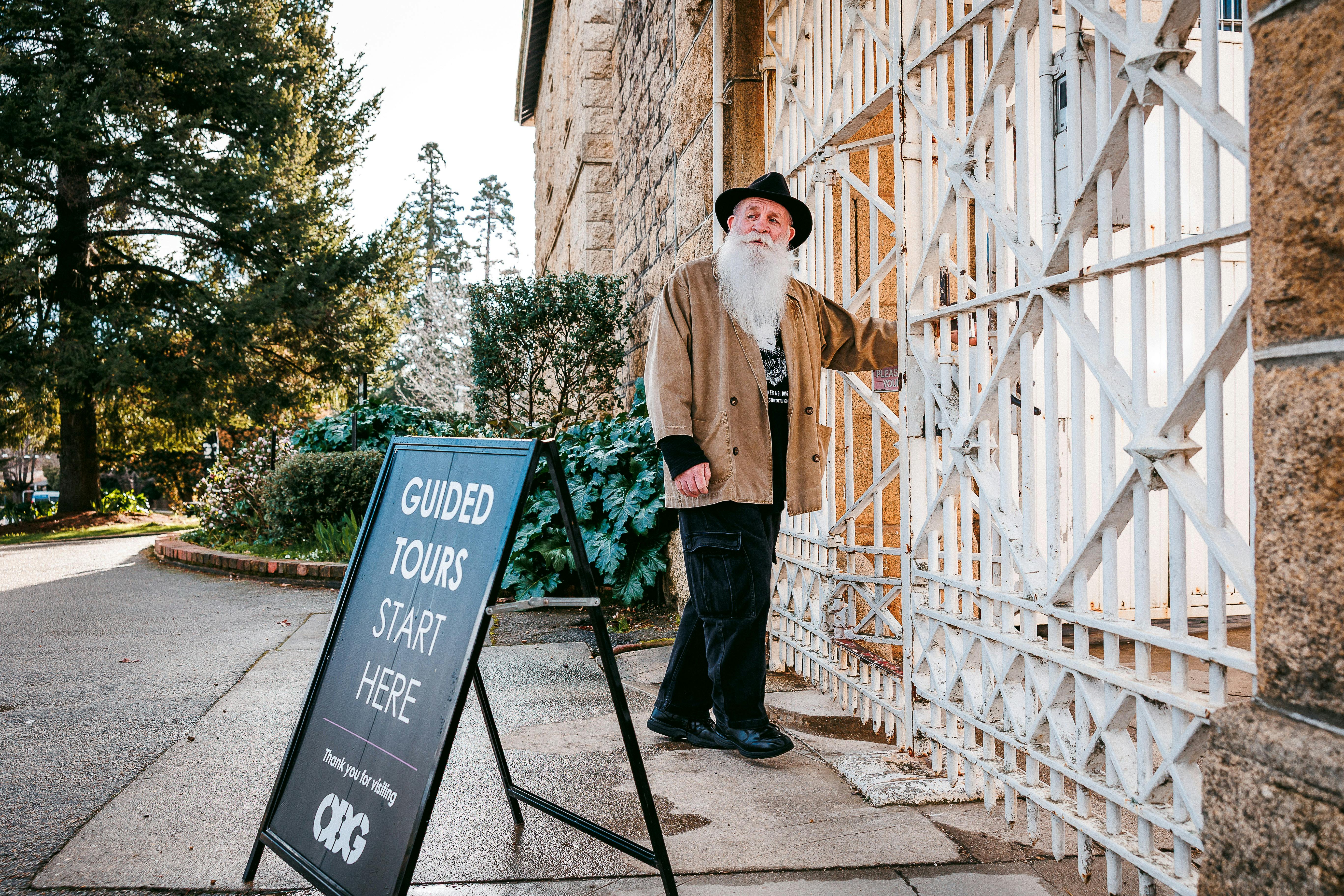 Metal gates at the entry of the Old Gaol