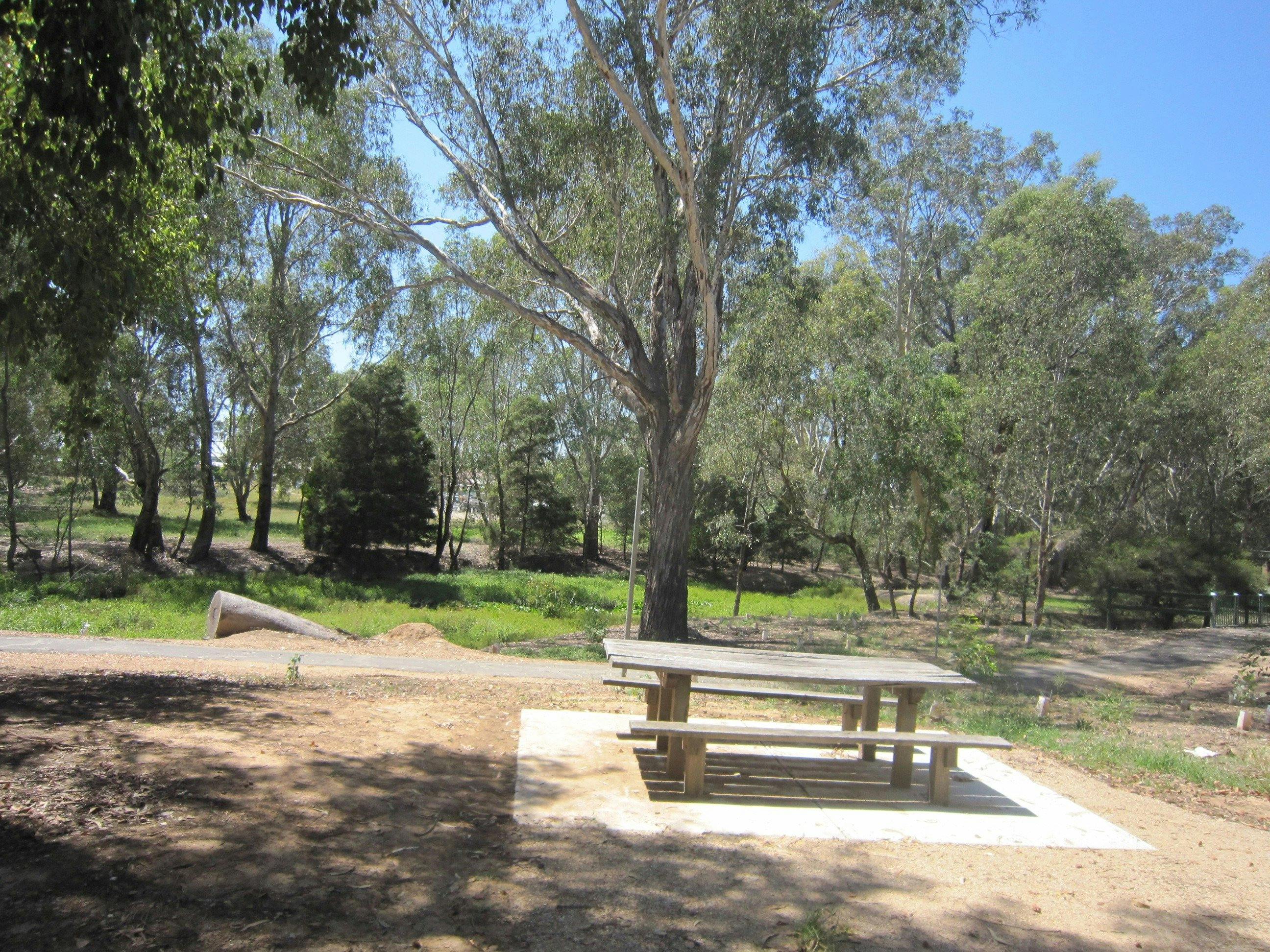 Picnic table at Wareena Wetlands