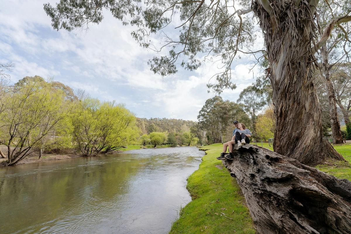 By the river
