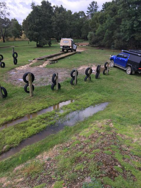 A 4WD using the training tracks.