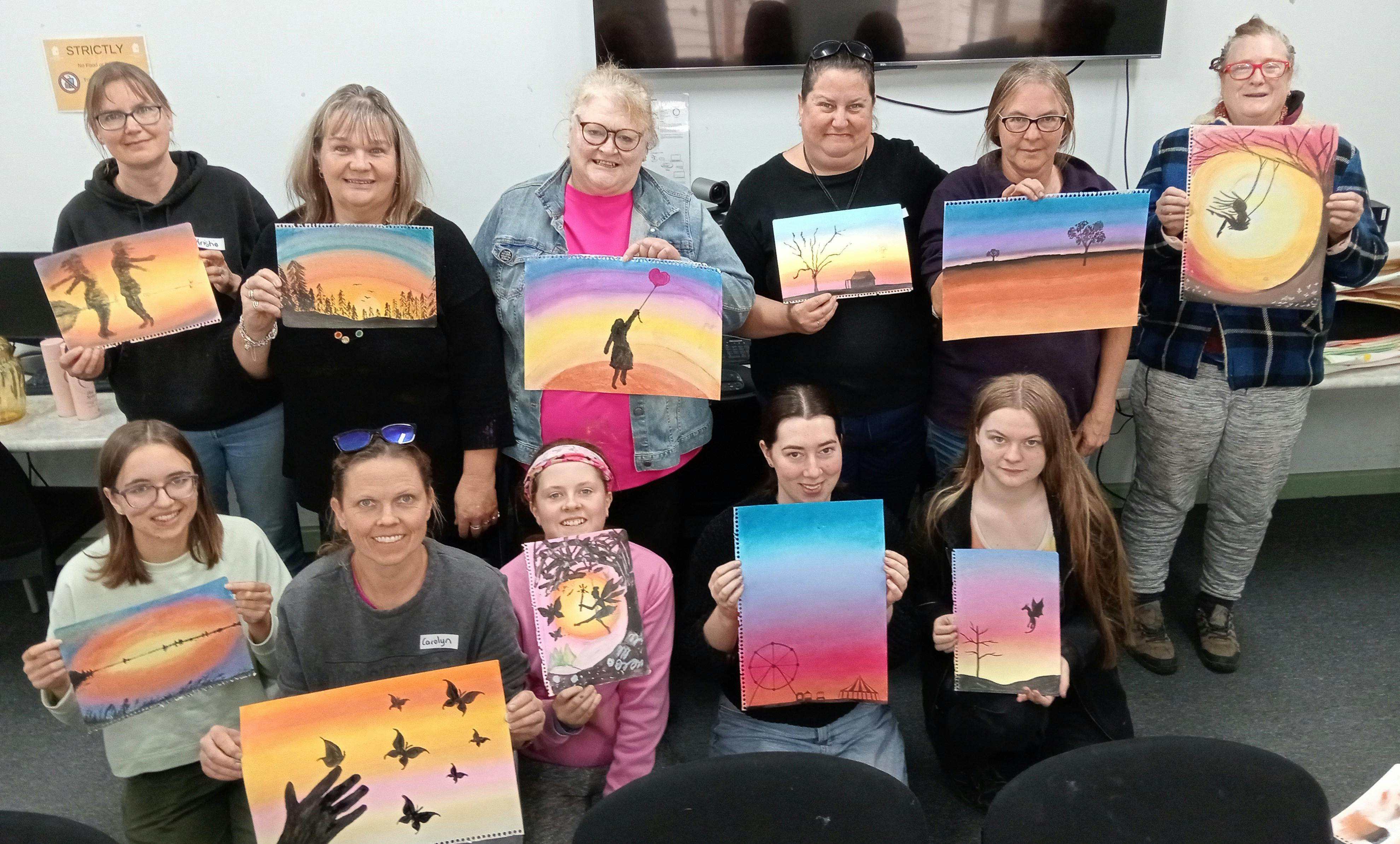 Pastel Art Class at Pax Art Studio.  Classes available in various mediums including art therapy
