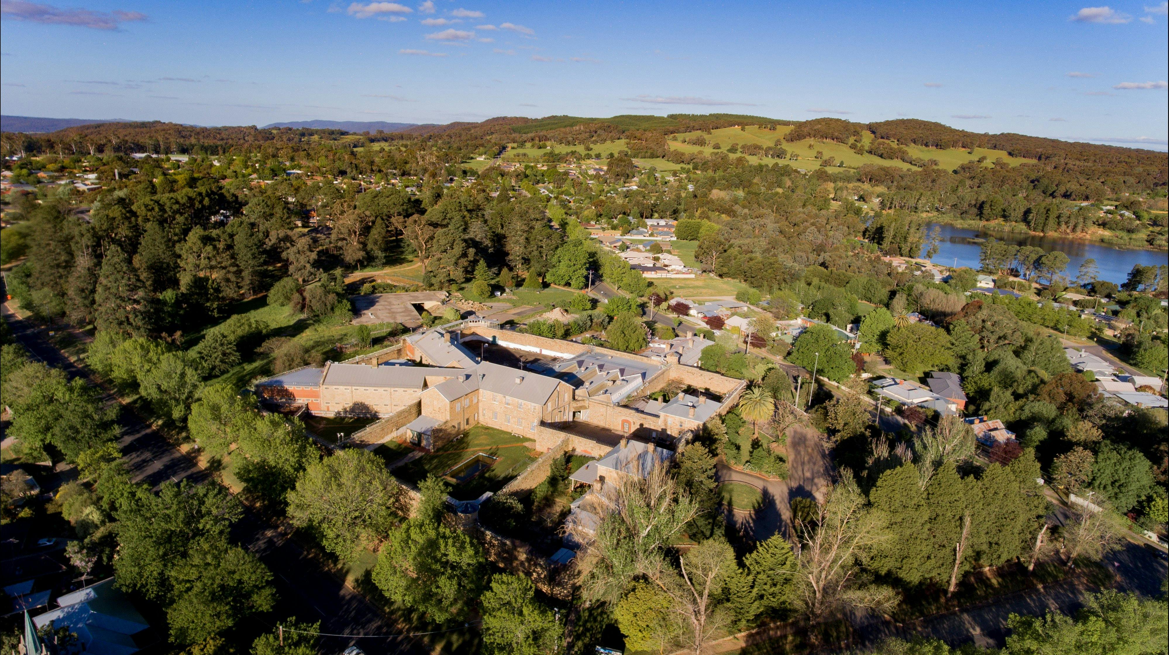 Old Beechworth Gaol centrally located in a stunning gold rush era town