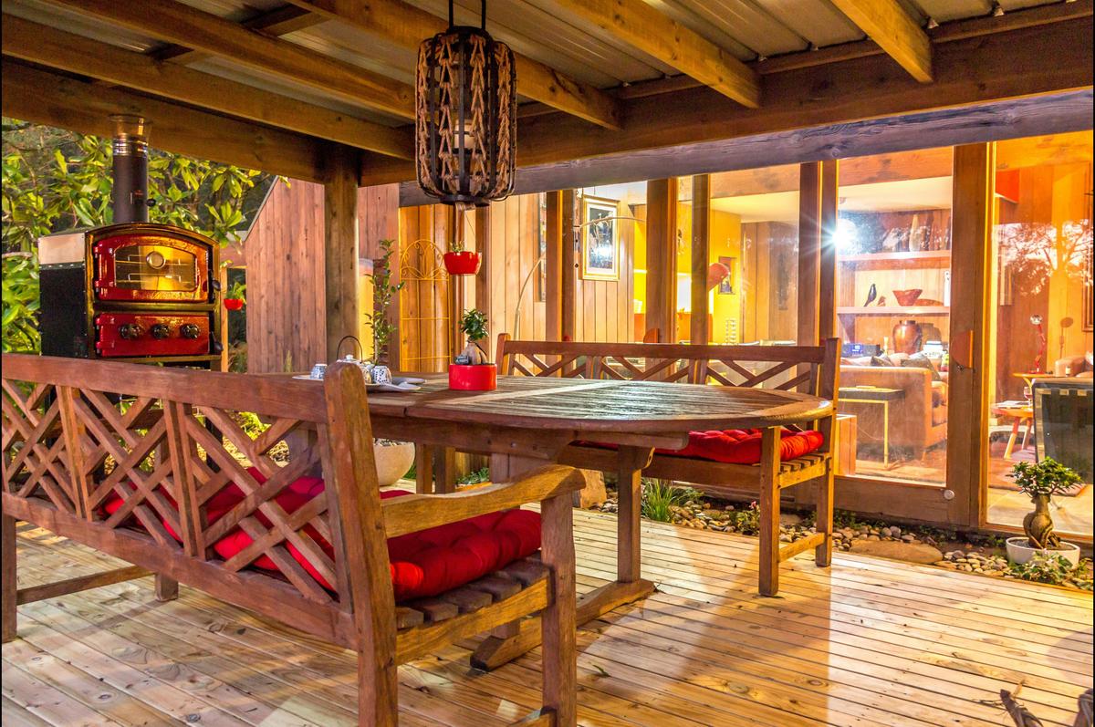 Dine alfresco in one of many outdoor living areas