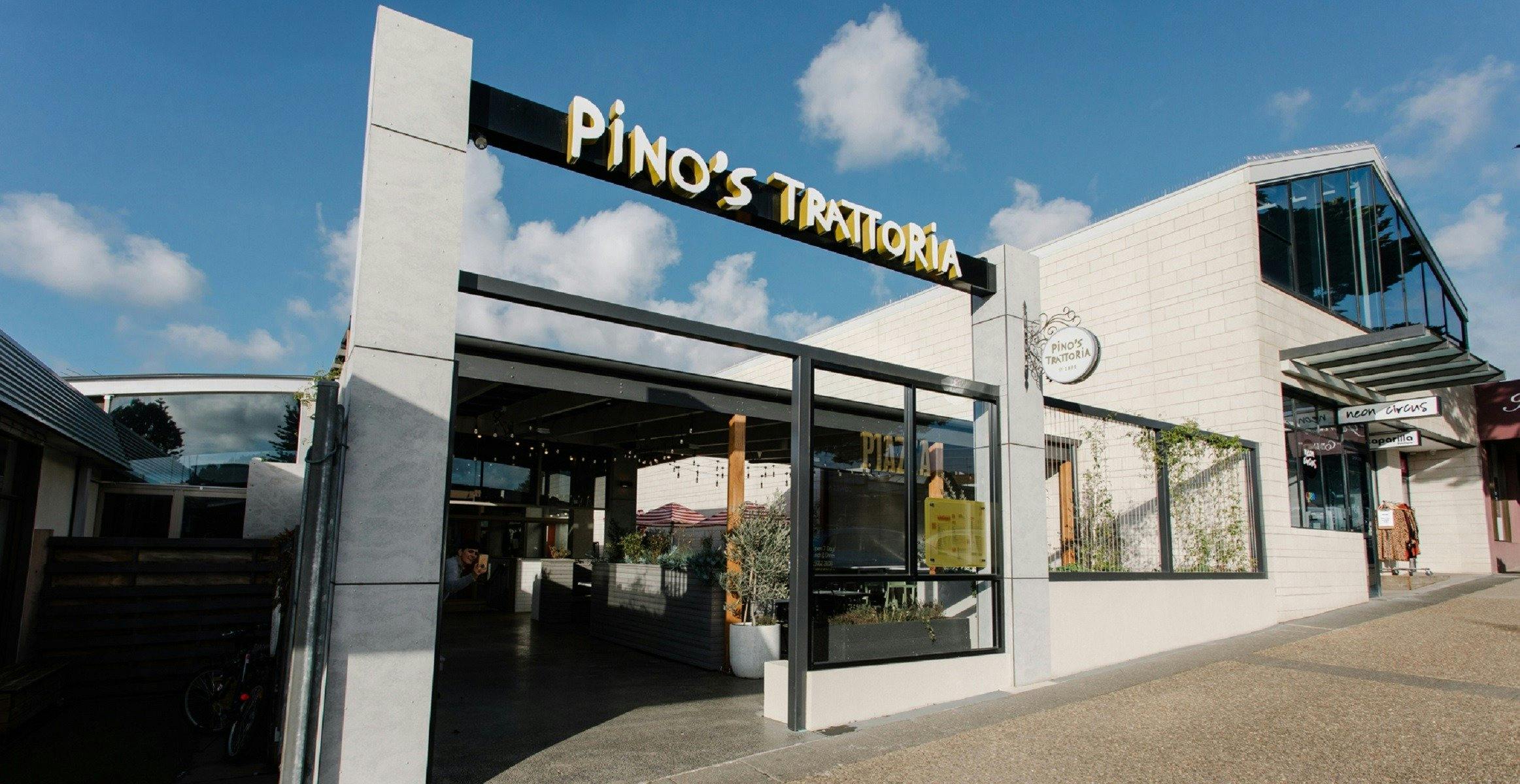 Pino's Trattoria front entry from Thompson Ave, Cowes