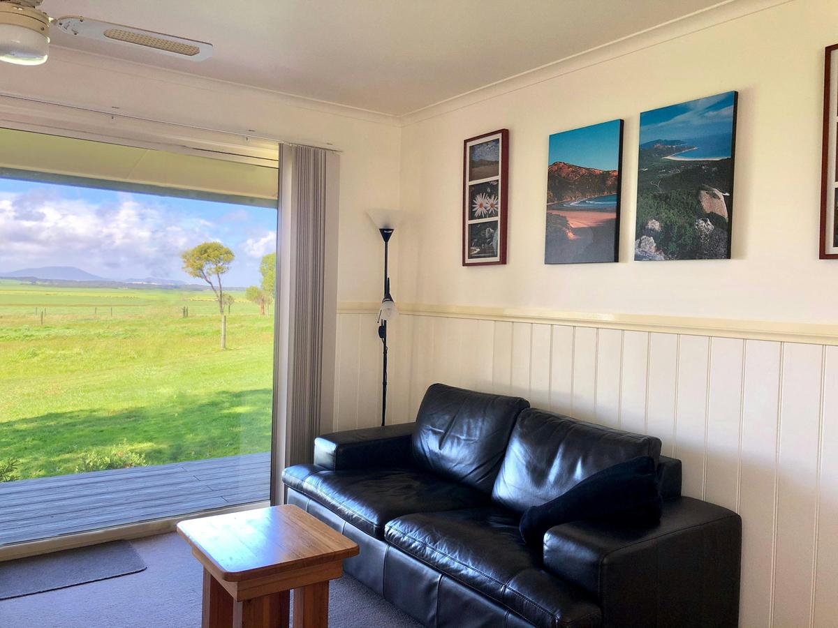 Studio Cabin couch and view