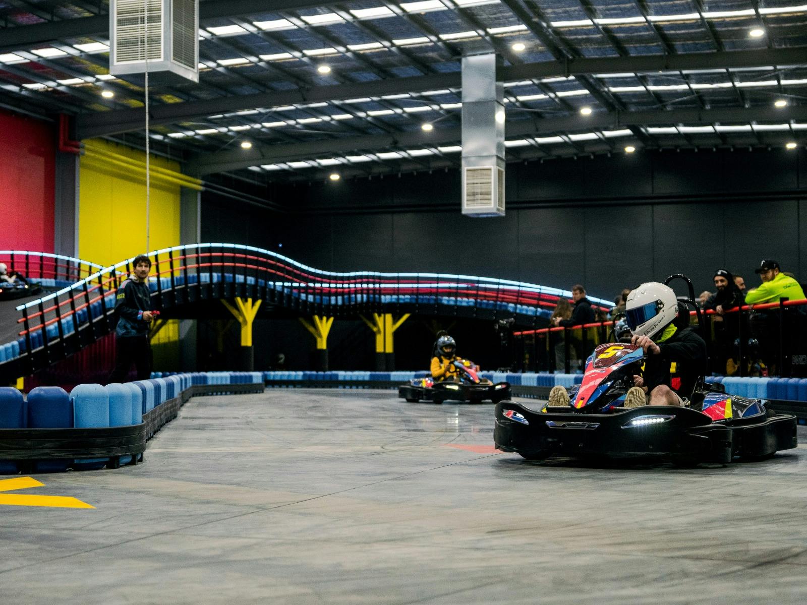 Man racing a go kart at PowerPlay