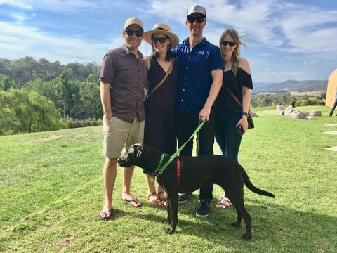 Pooches & Pinot can take up to 4 friends with their dog
