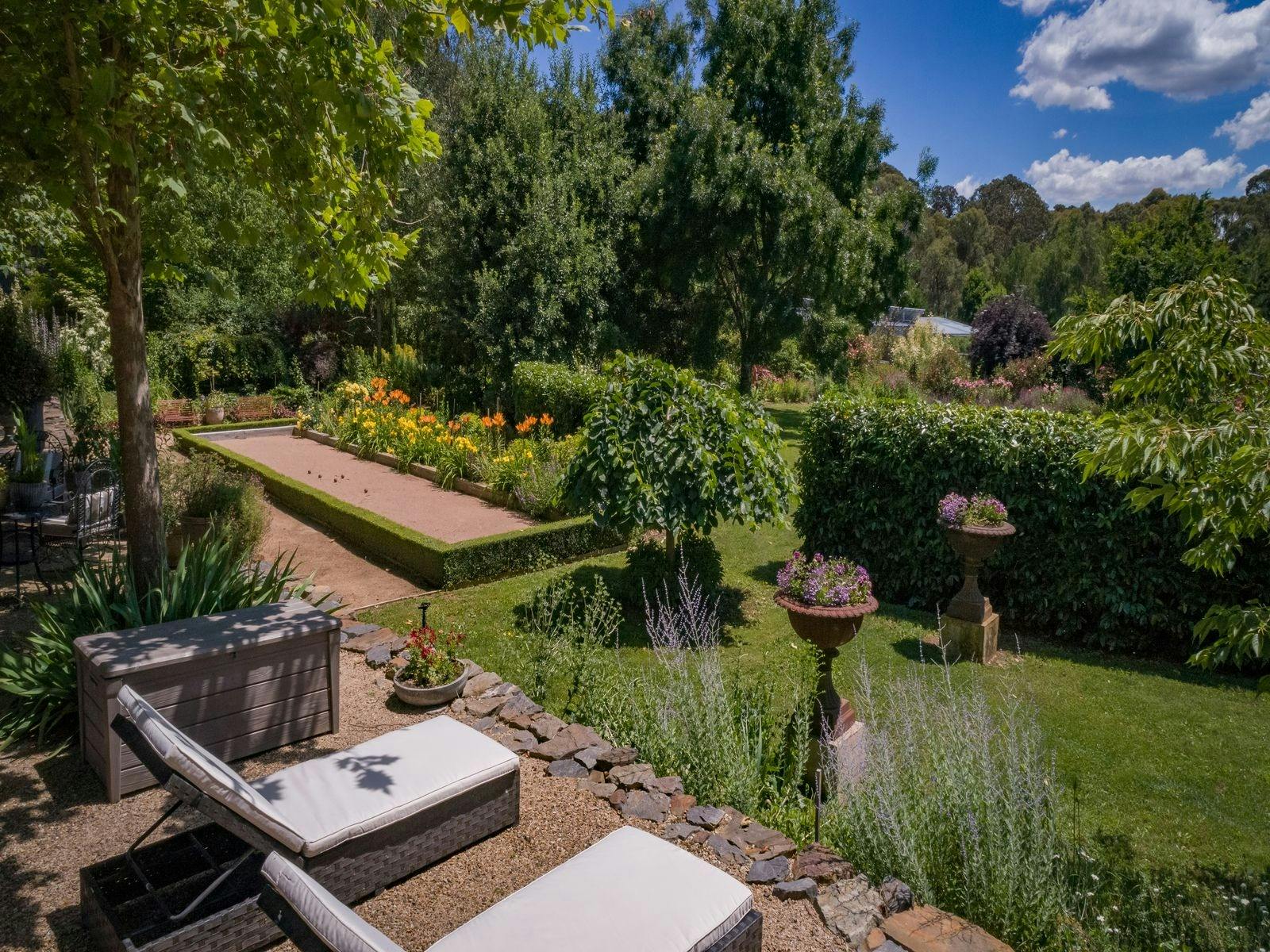 View from the terrace to garden