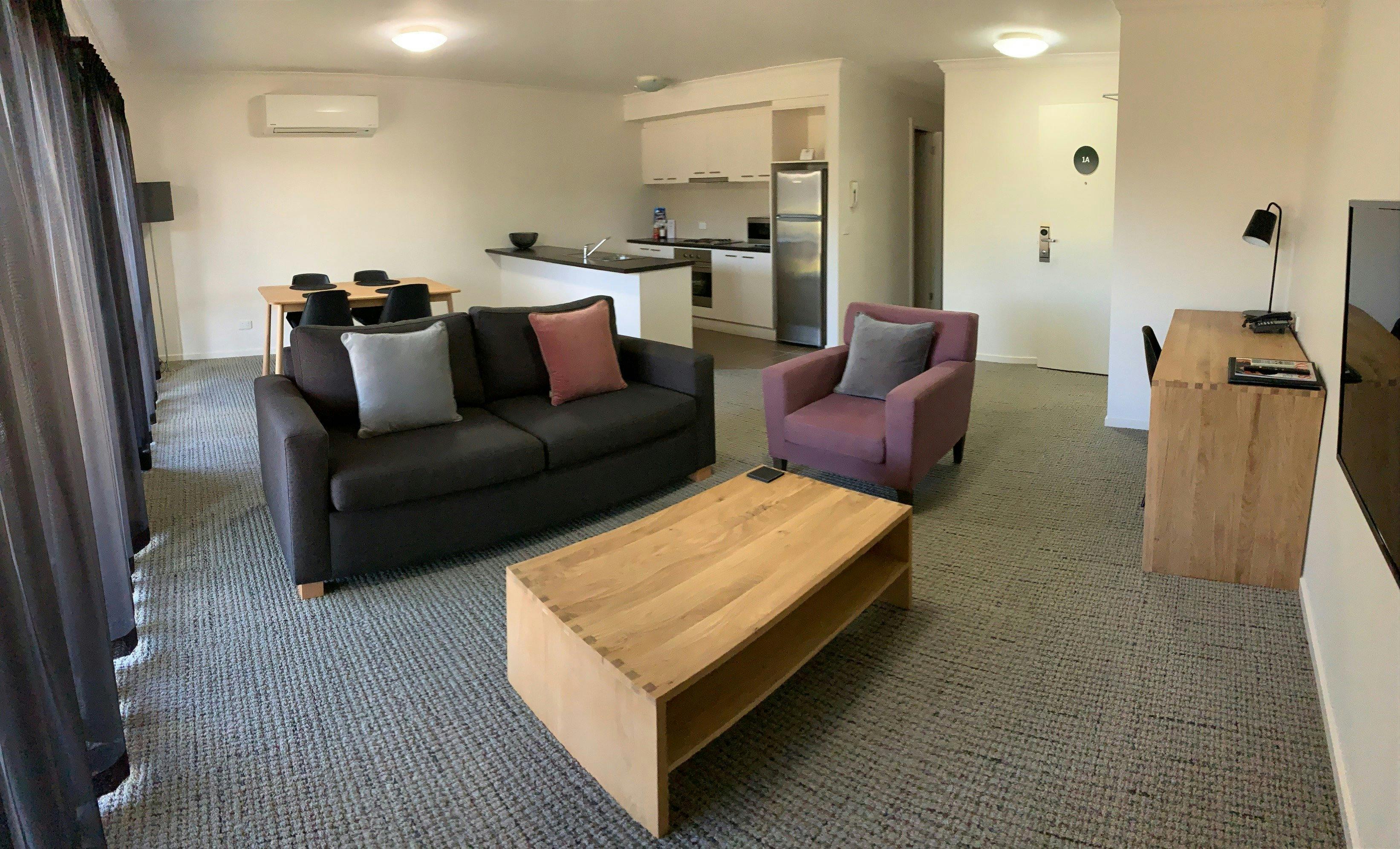 One and two bedroom apartment living area