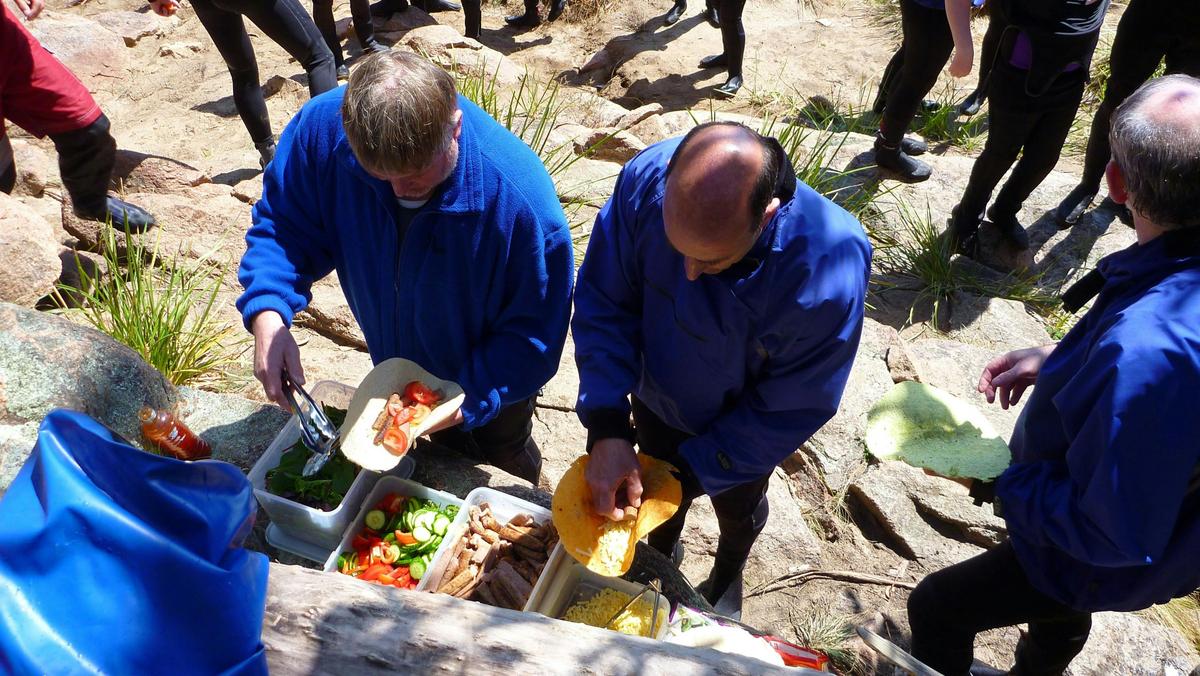 Lunch on the Mitta river banks