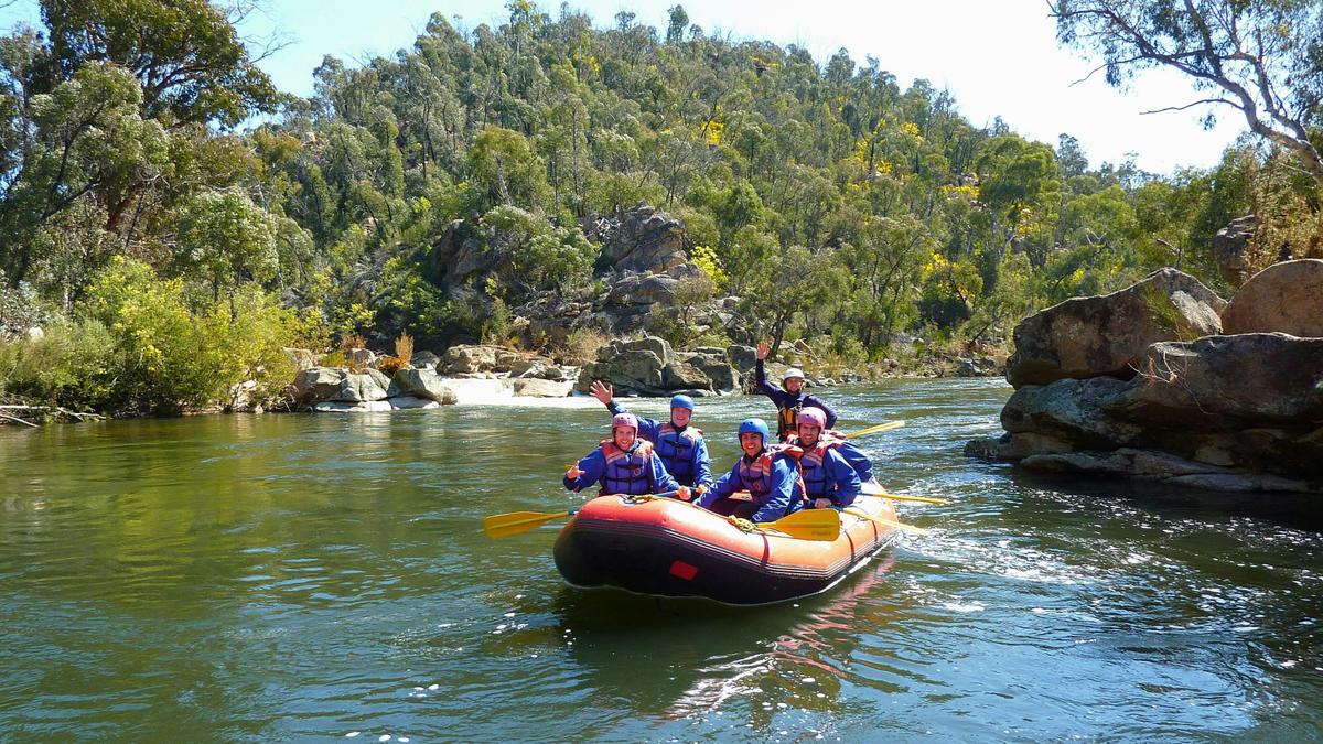 Guides and clients enjoying the river