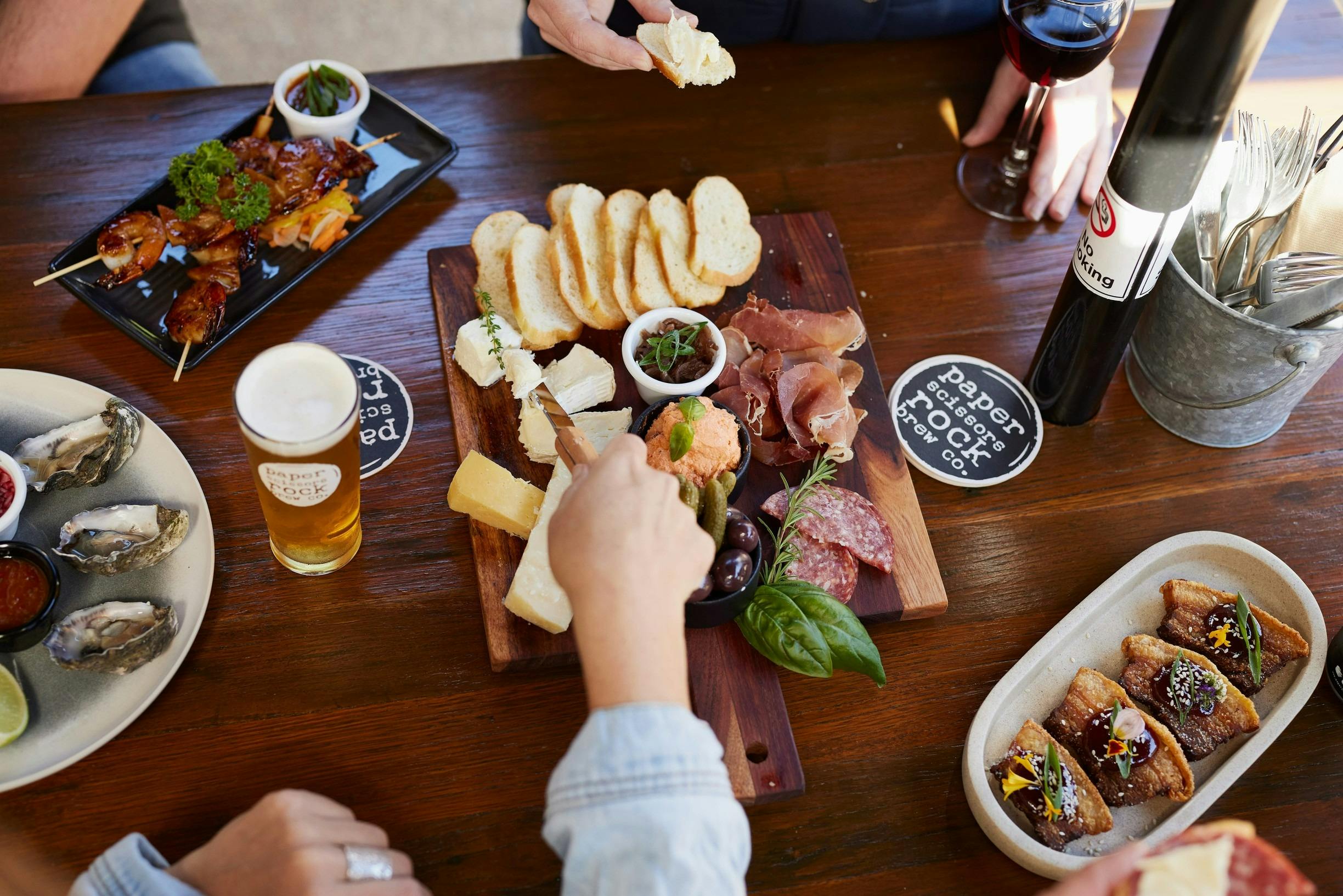 Food served on tables