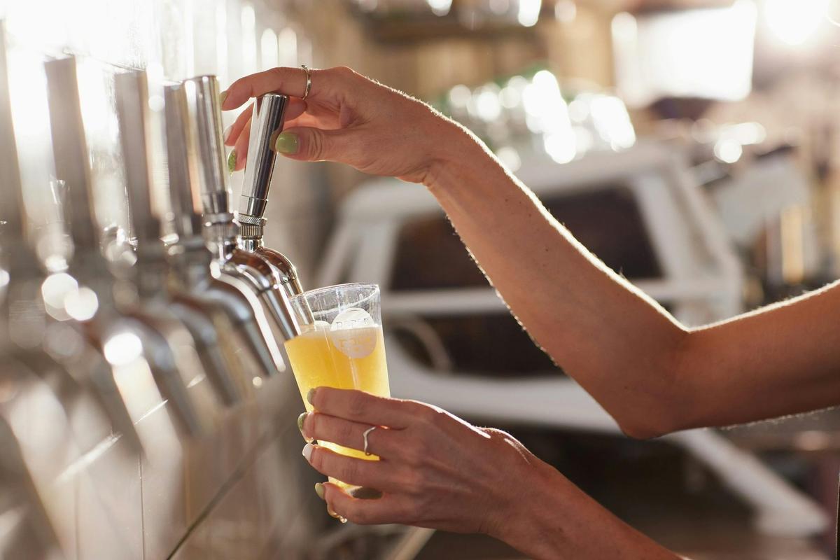 Beers being poured