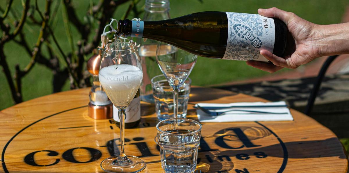Enjoy a glass of Cofield sparkling wine paired with seasonal dishes at Quartz Cuisine.