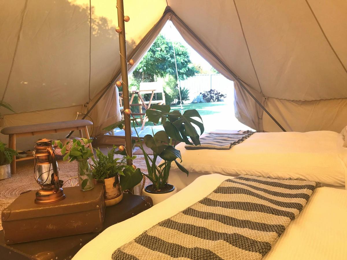 A Port Fairy Glamping bell tent turns camping in to glamping