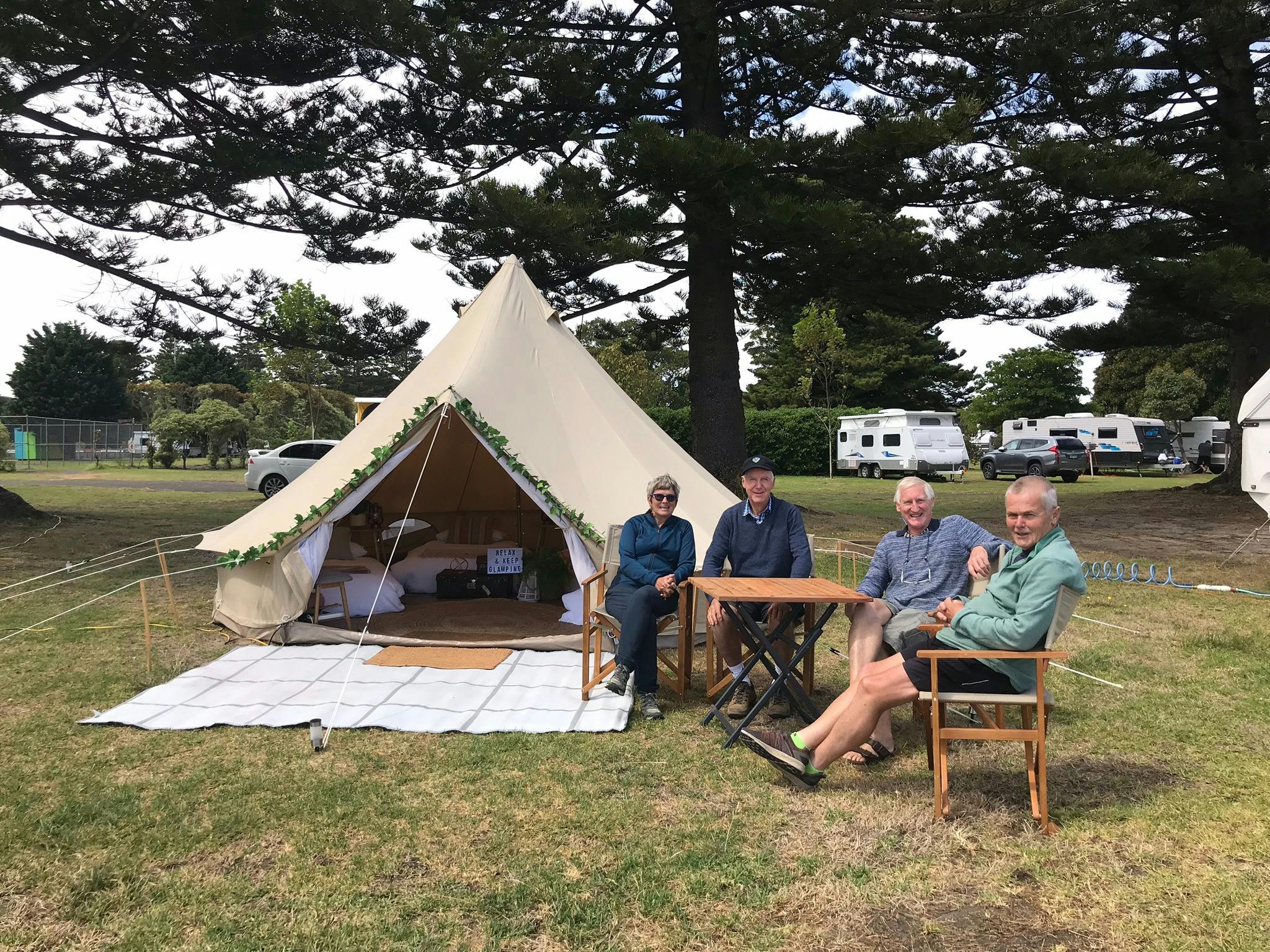 Enjoy glamping with friends and family at Gardens at East Beach Port Fairy