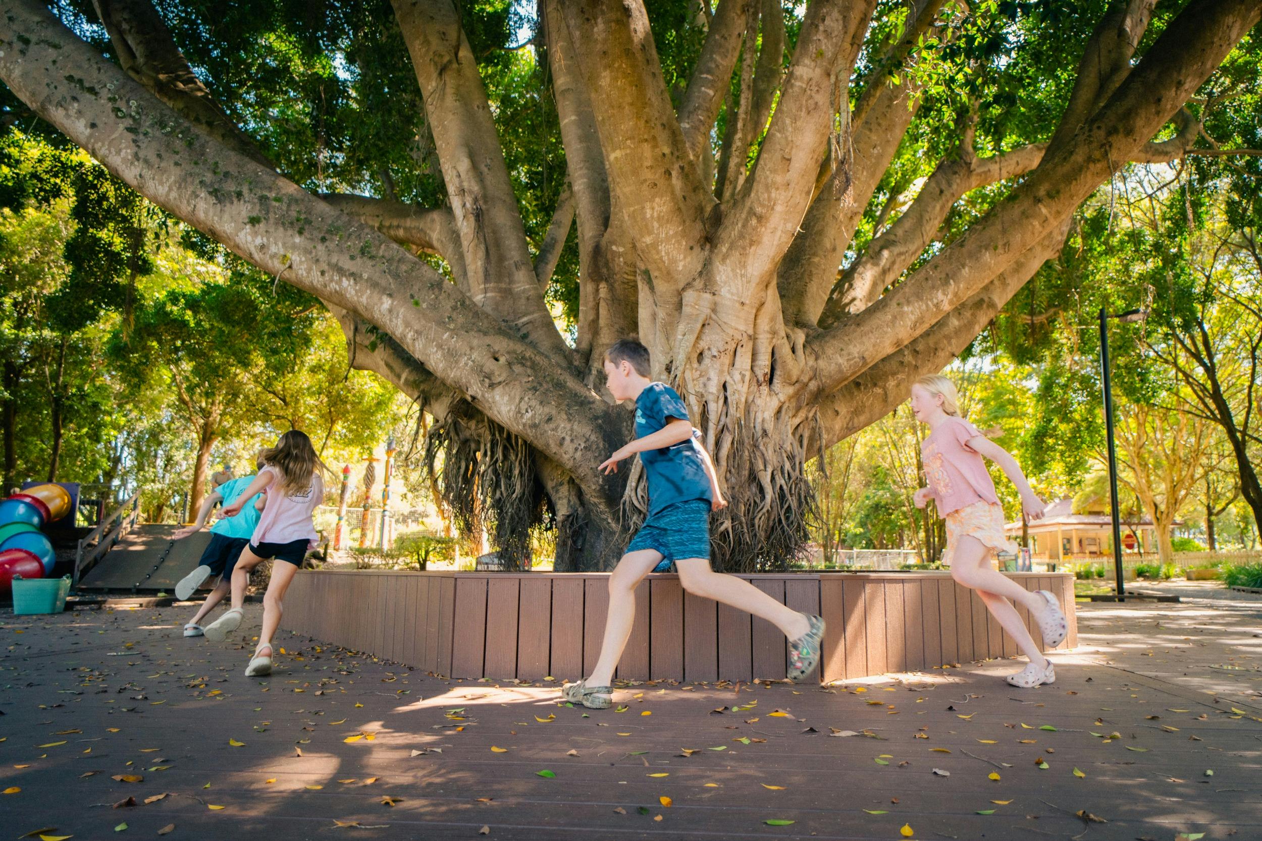 Kids running around having fun