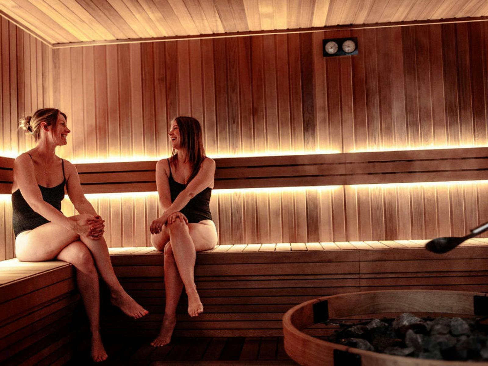 Relaxing in Traditional Sauna
