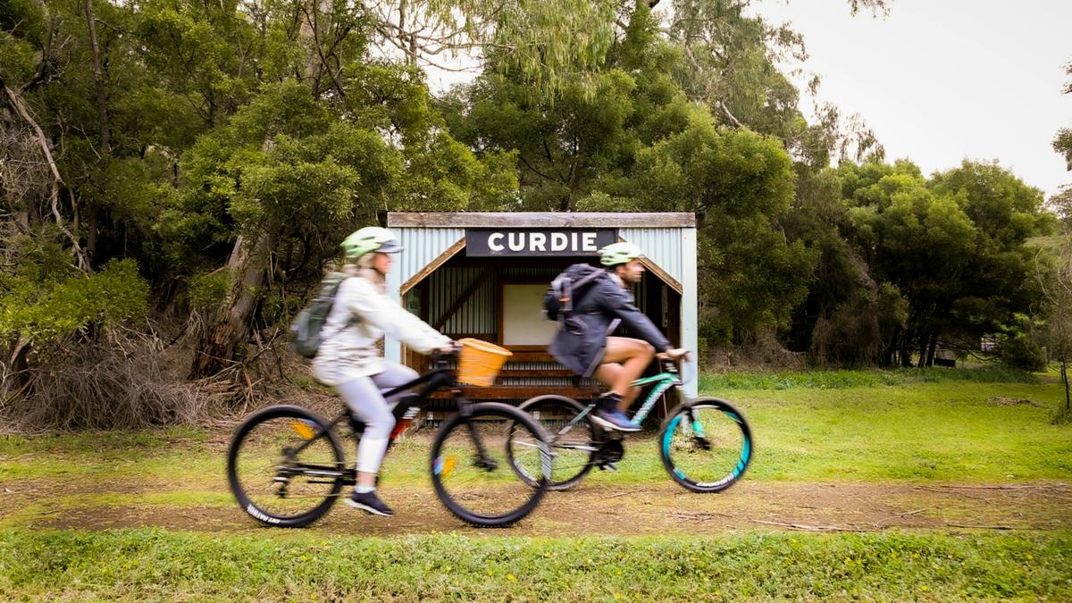 Riding along the Camperdown to Timboon Rail Trail