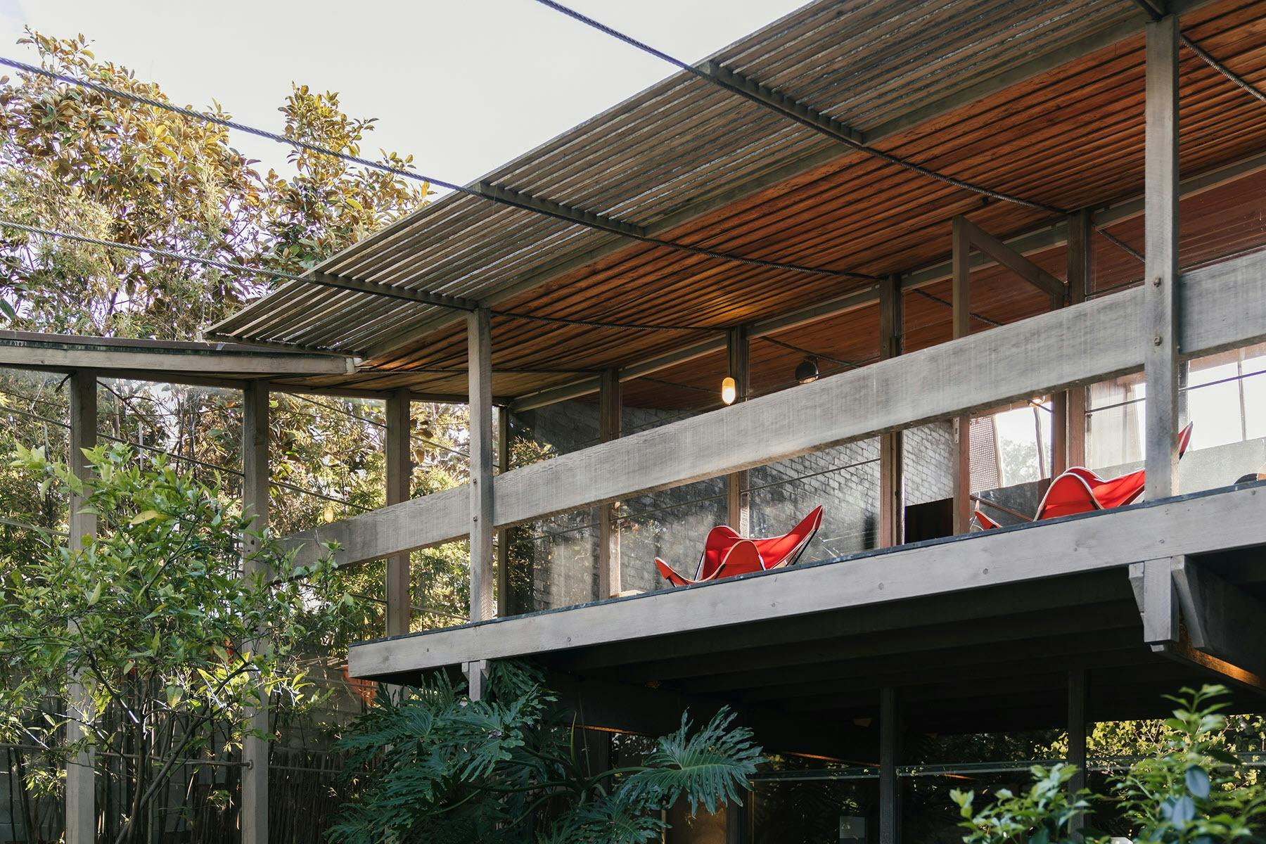 Iconic courtyard at Robin Boyd Walsh Street House
