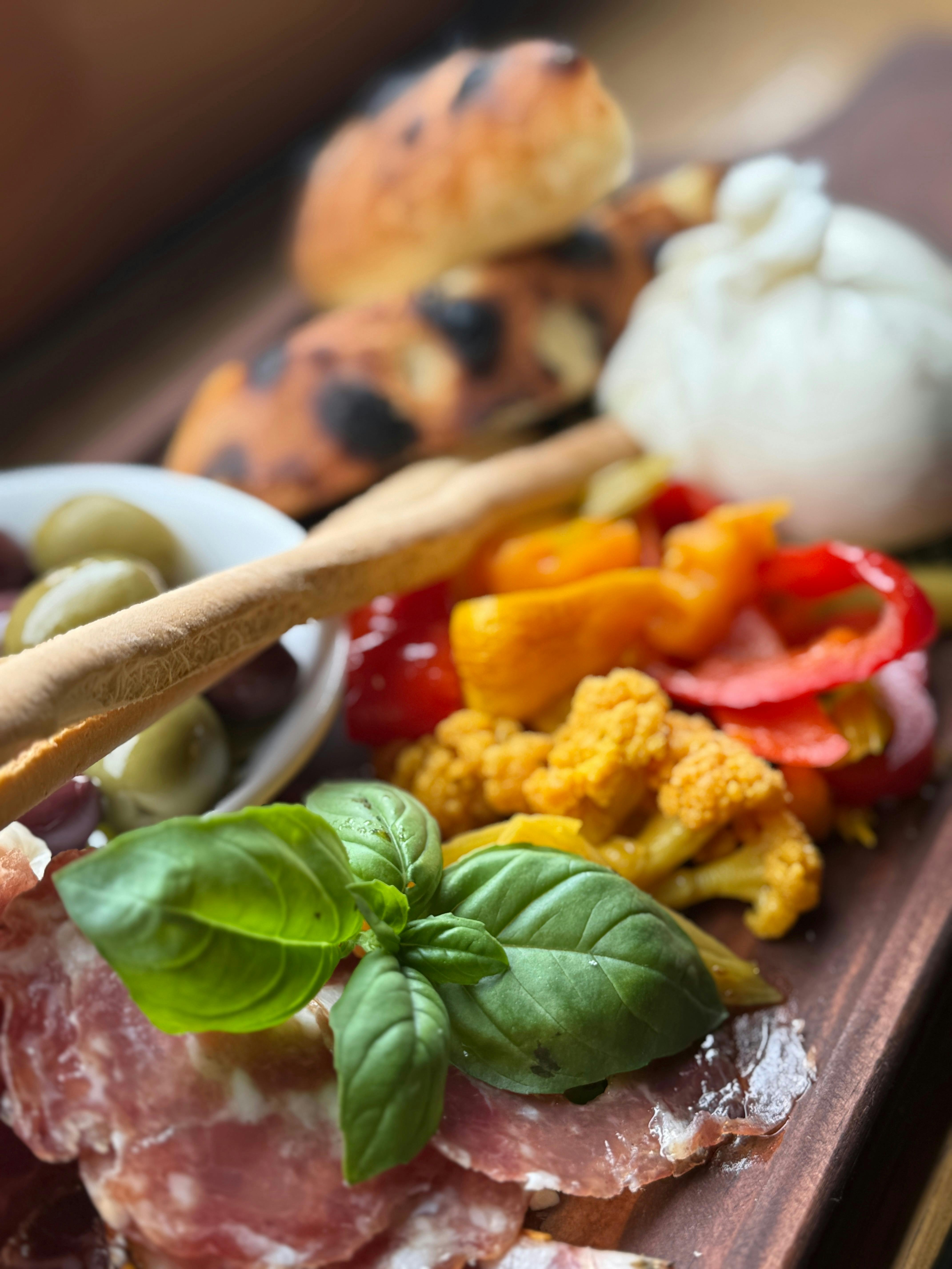 Antipasto with house made burrata