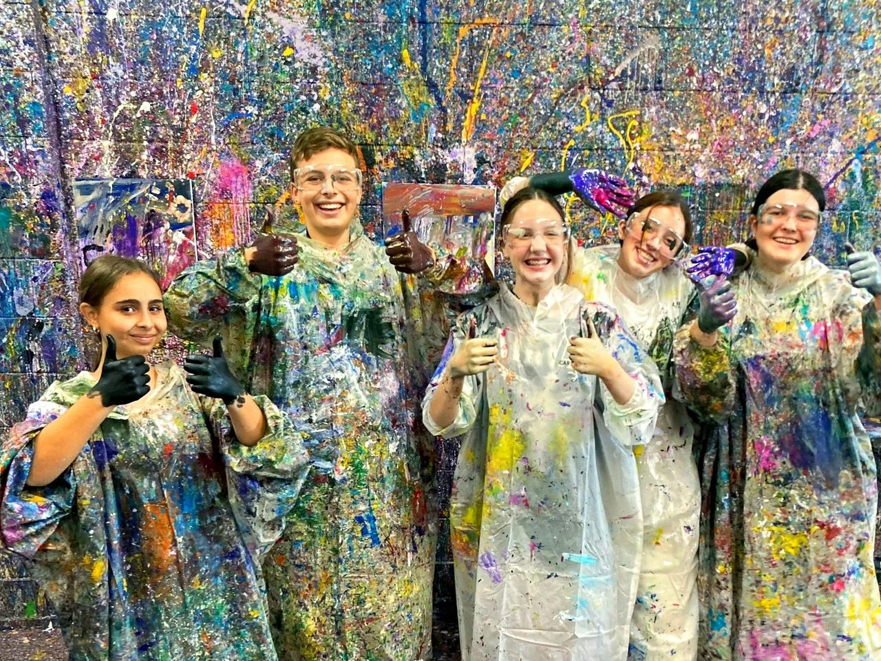 Splatter painting group photo, Kaboo Studio