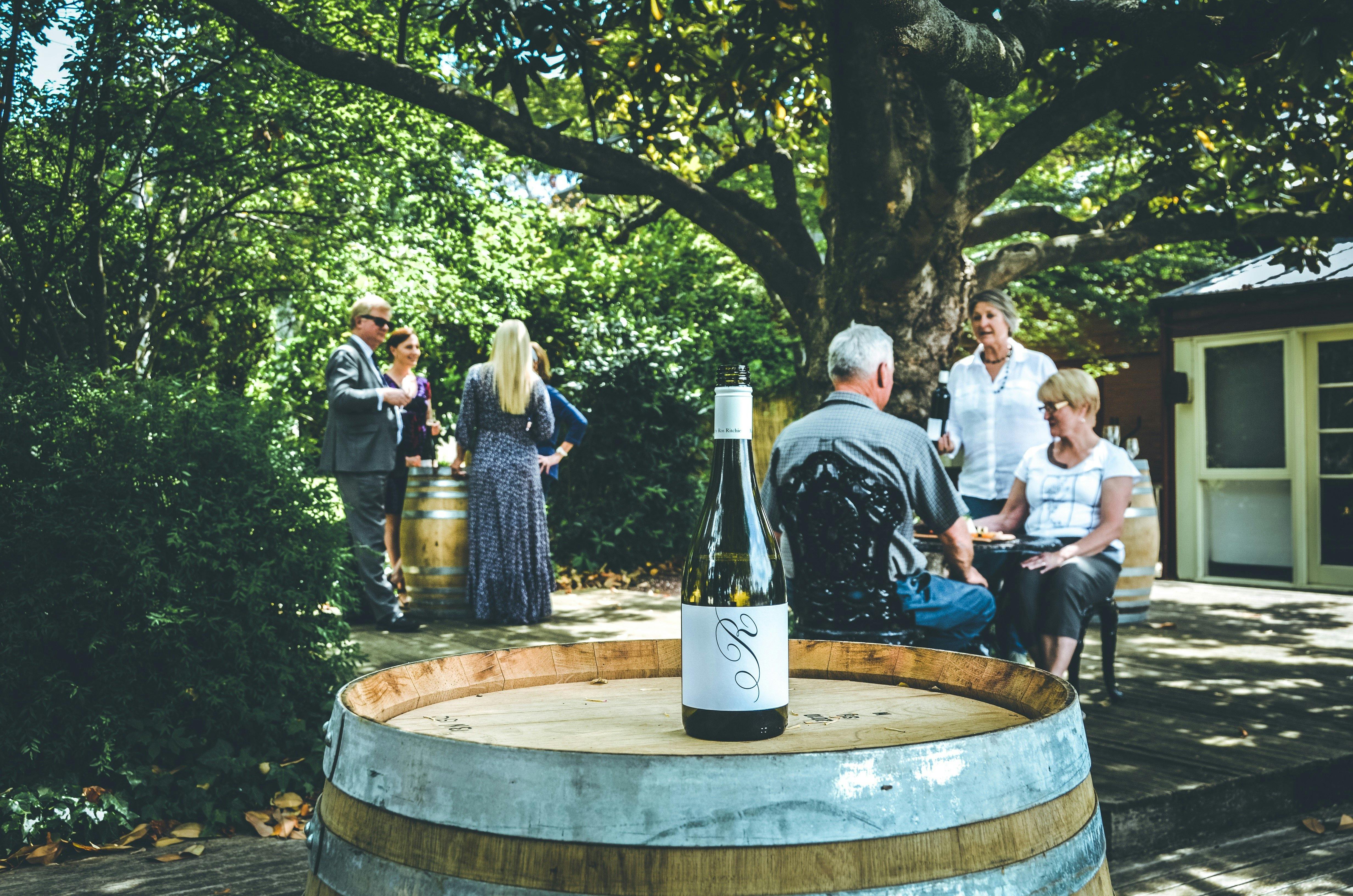 Ros Ritchie Wines Cellar Door Mansfield under the canopy of the magnificent namesake Magnolia Tree