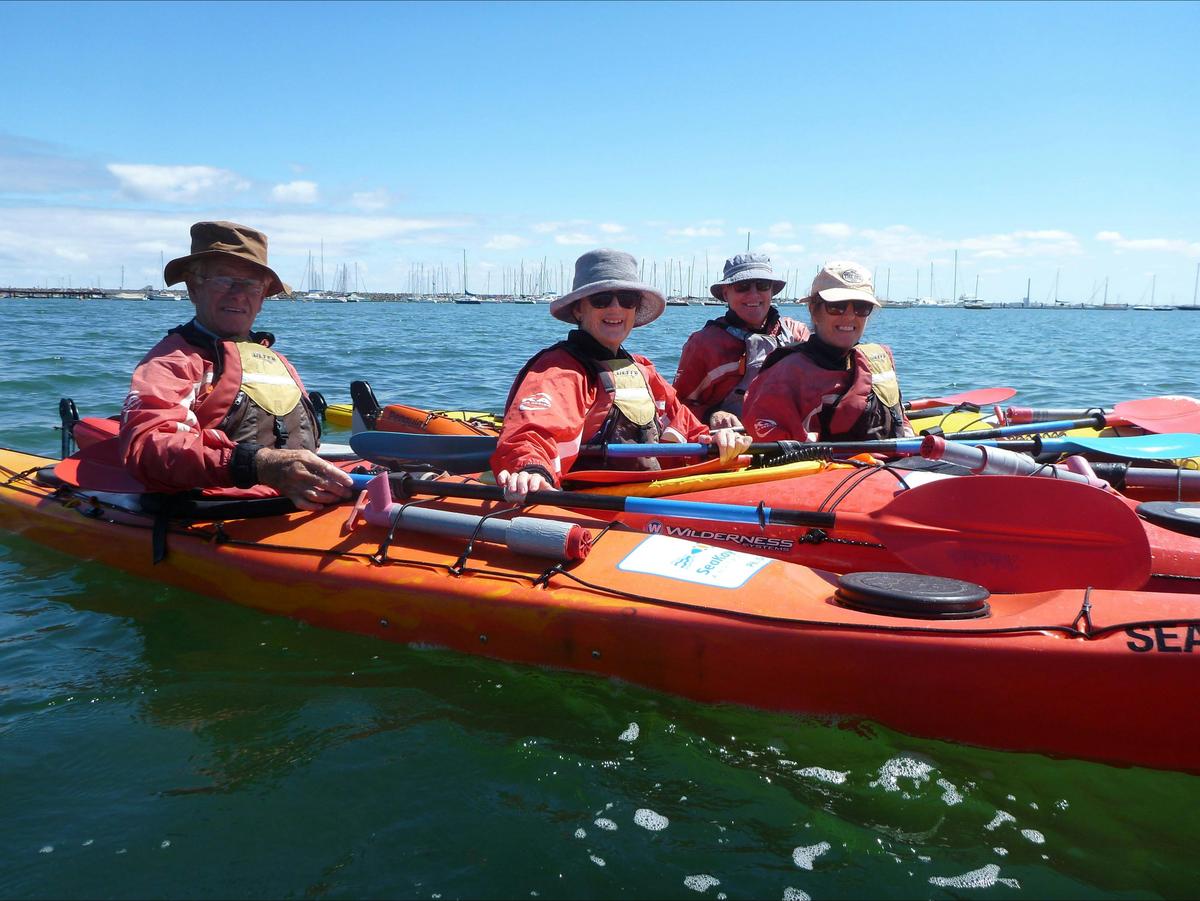 Group shot on a Introduction to Sea Kayaking Course