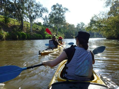 Paddling along the Yarra River in Melbourne