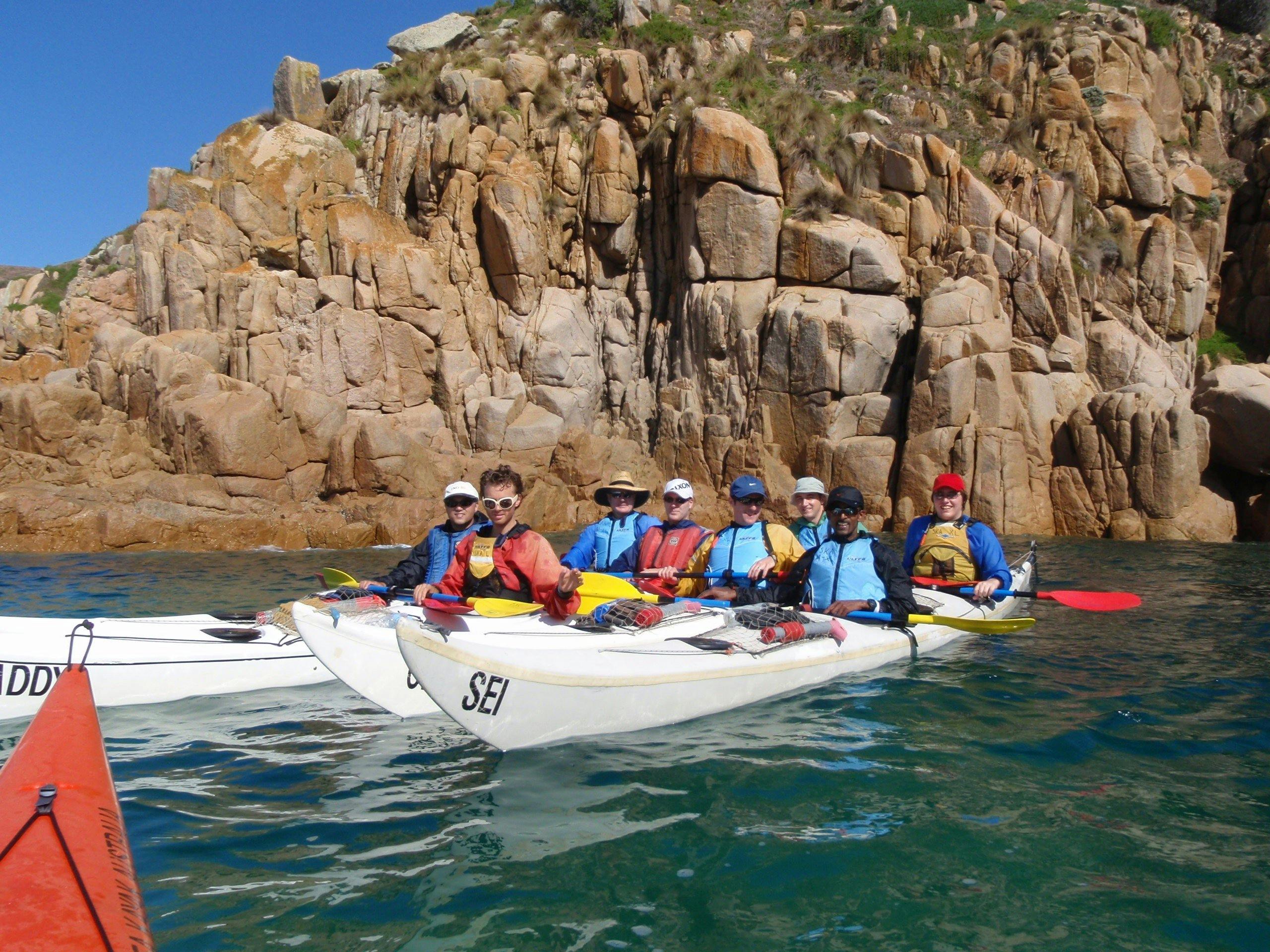 Exploring a sea cave on a Phillip Island Sea Kayak Tour