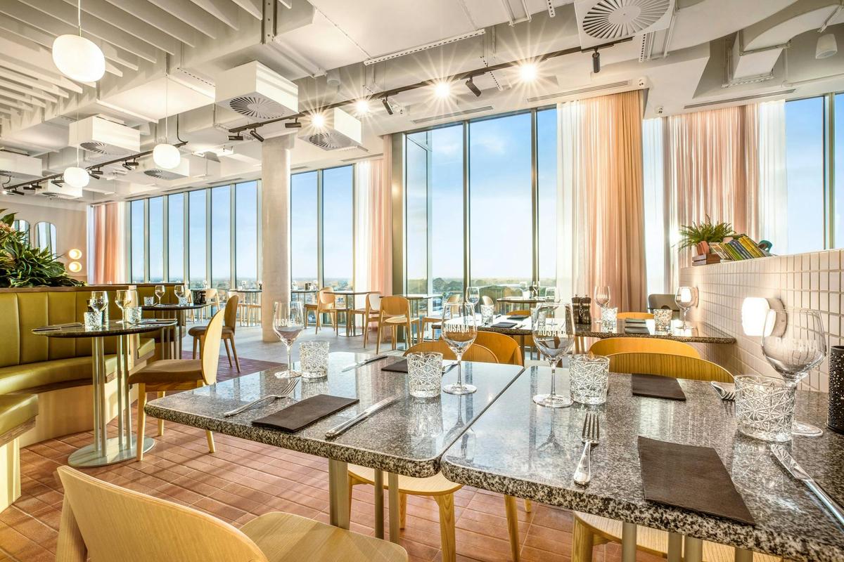 Floor to ceiling windows allow for plenty of natural light