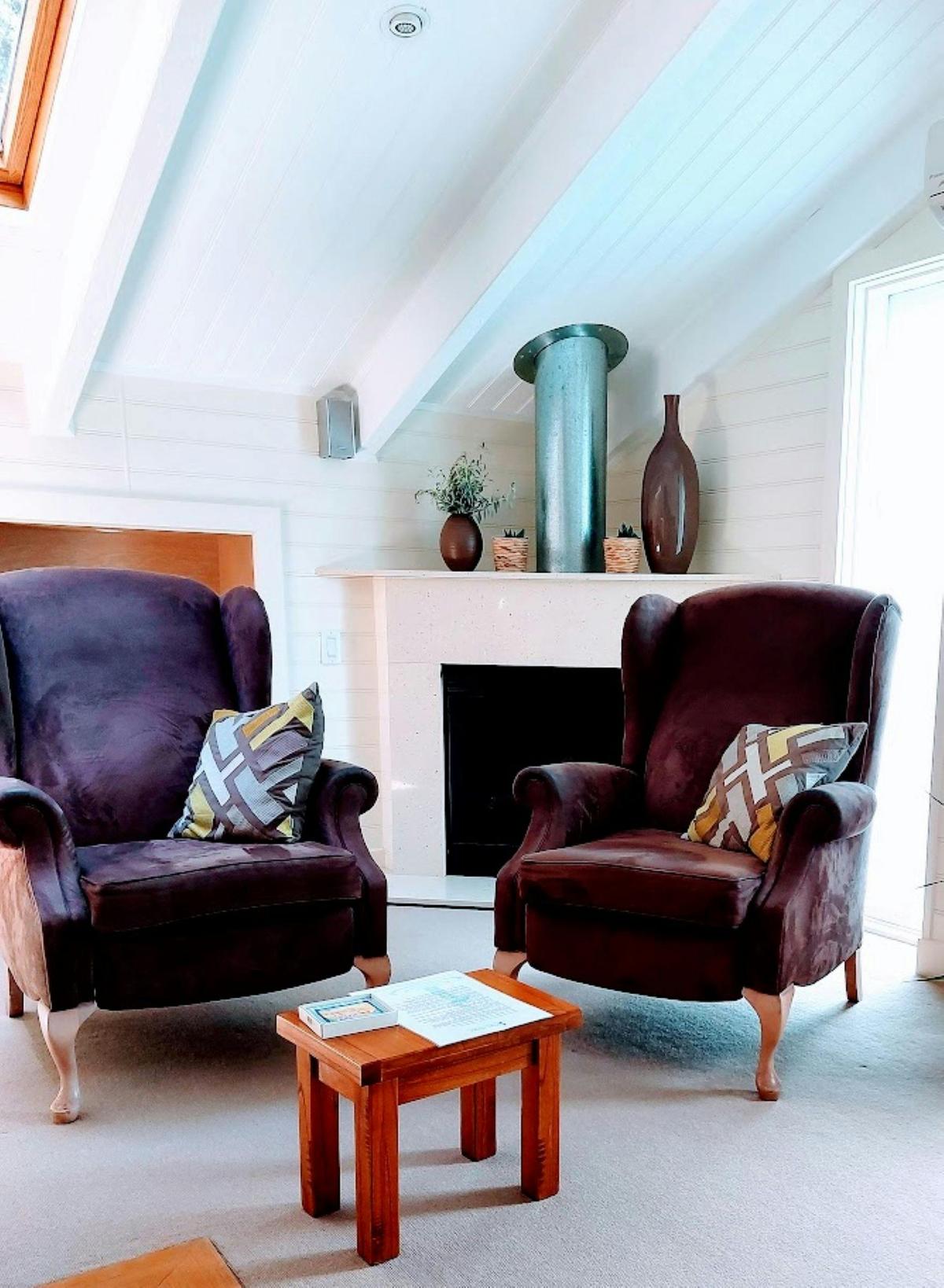 Lounge with gas log fire and smart tv