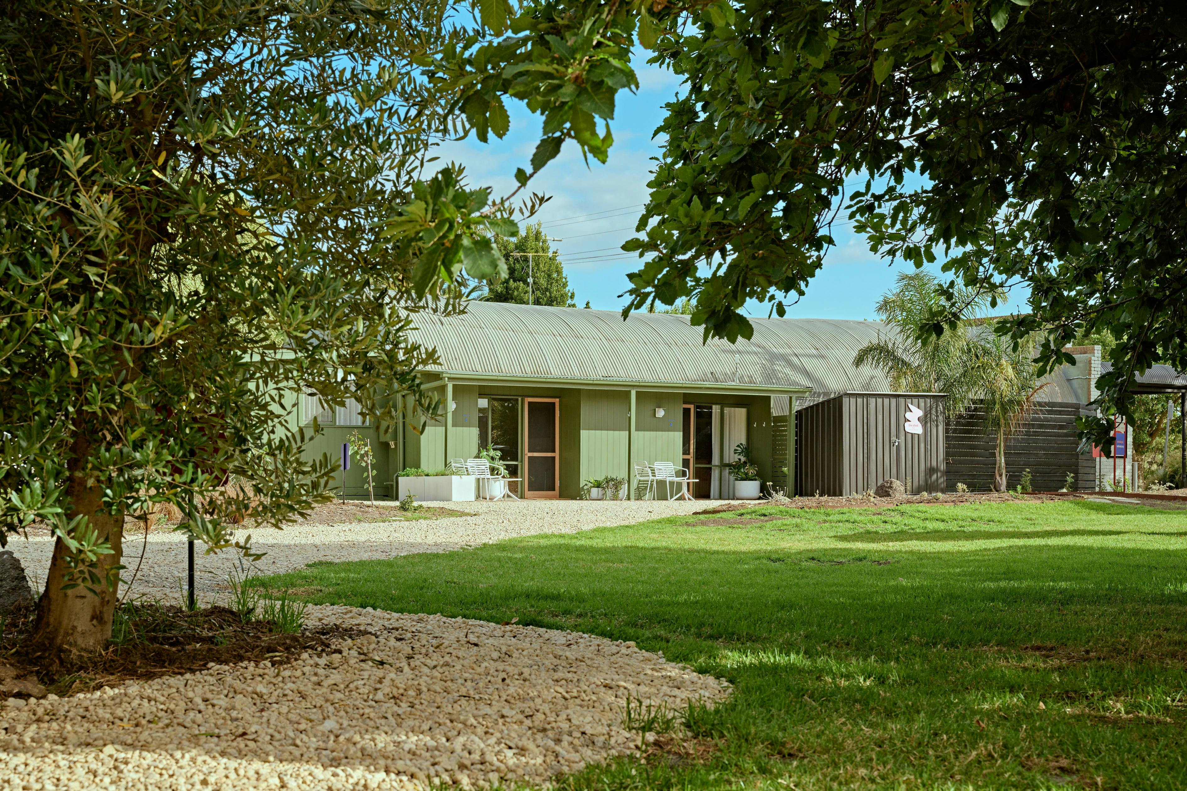 The facade of the garden rooms